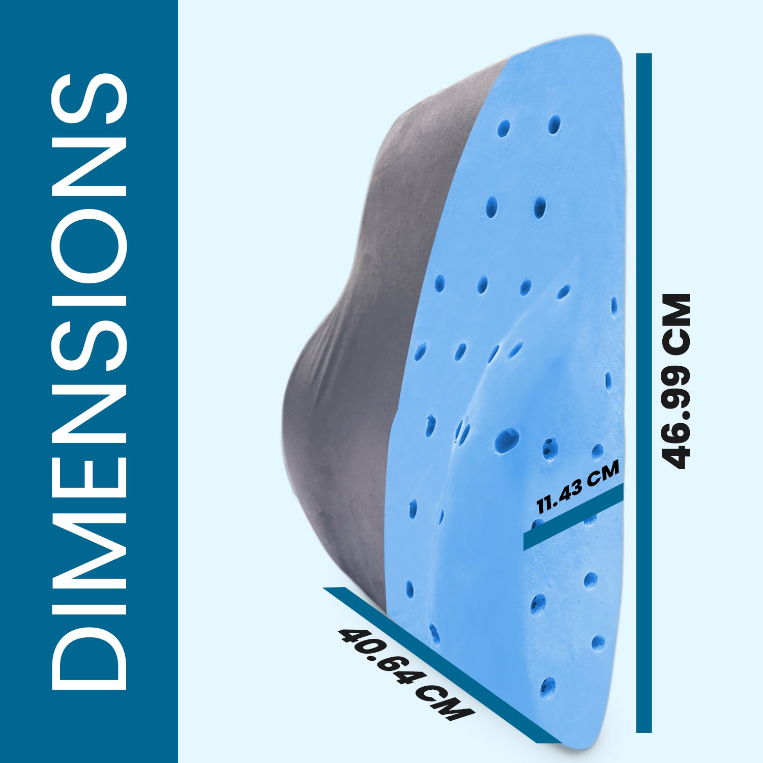 Lumbar Support Pillow With Ventilated Cooling Gel-Back Cushion