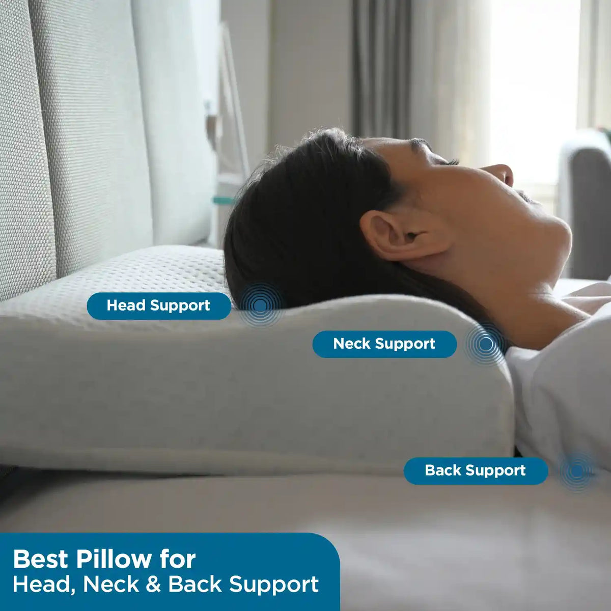Gel Infused Thick Memory Foam Pillow for Neck Pain Premium Sleepsia India Pvt Ltd
