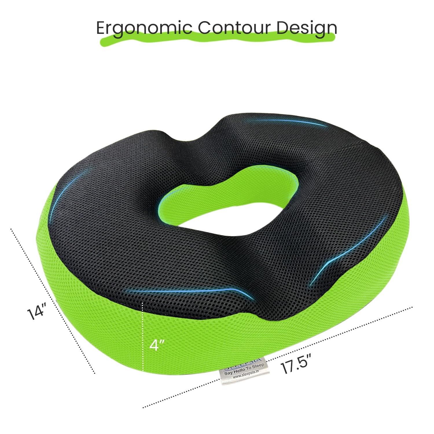 Orthopedic Gel Memory Foam Donut Seat Cushion for Tailbone, Sciatica & Back Pain Relief