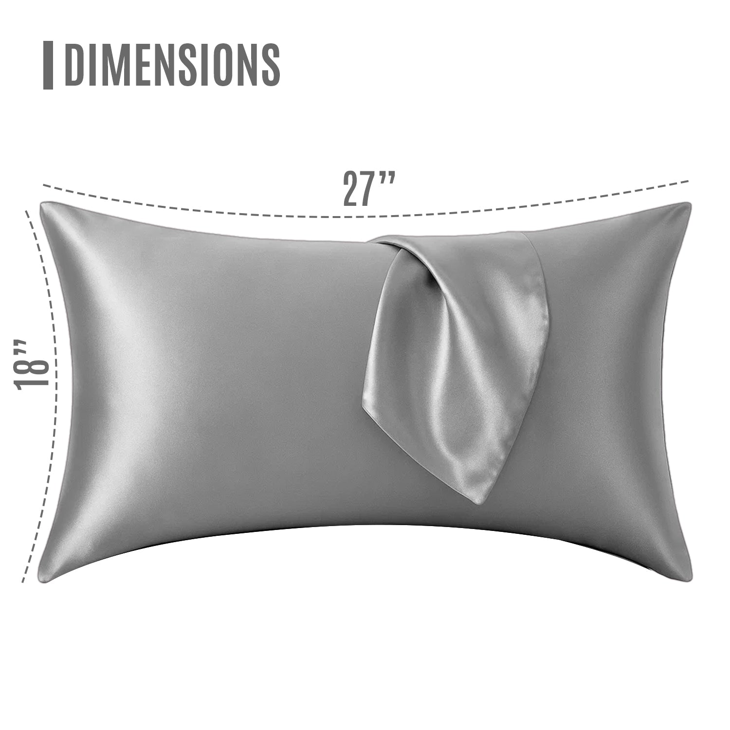 Satin Pillow Cover Silver