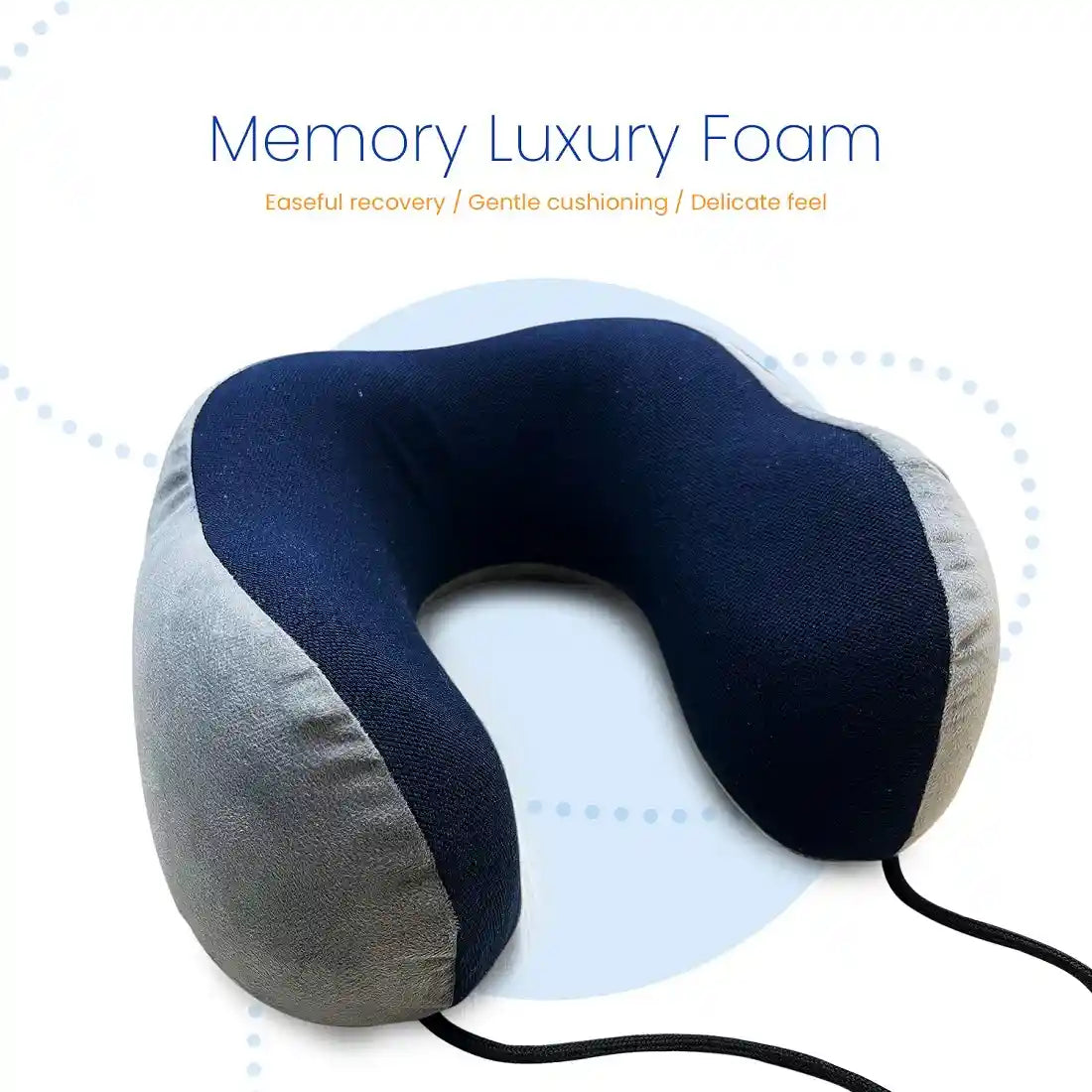 Memory Foam Travel Neck Pillow for Flights, Road Trips & Long Journey Neck Support