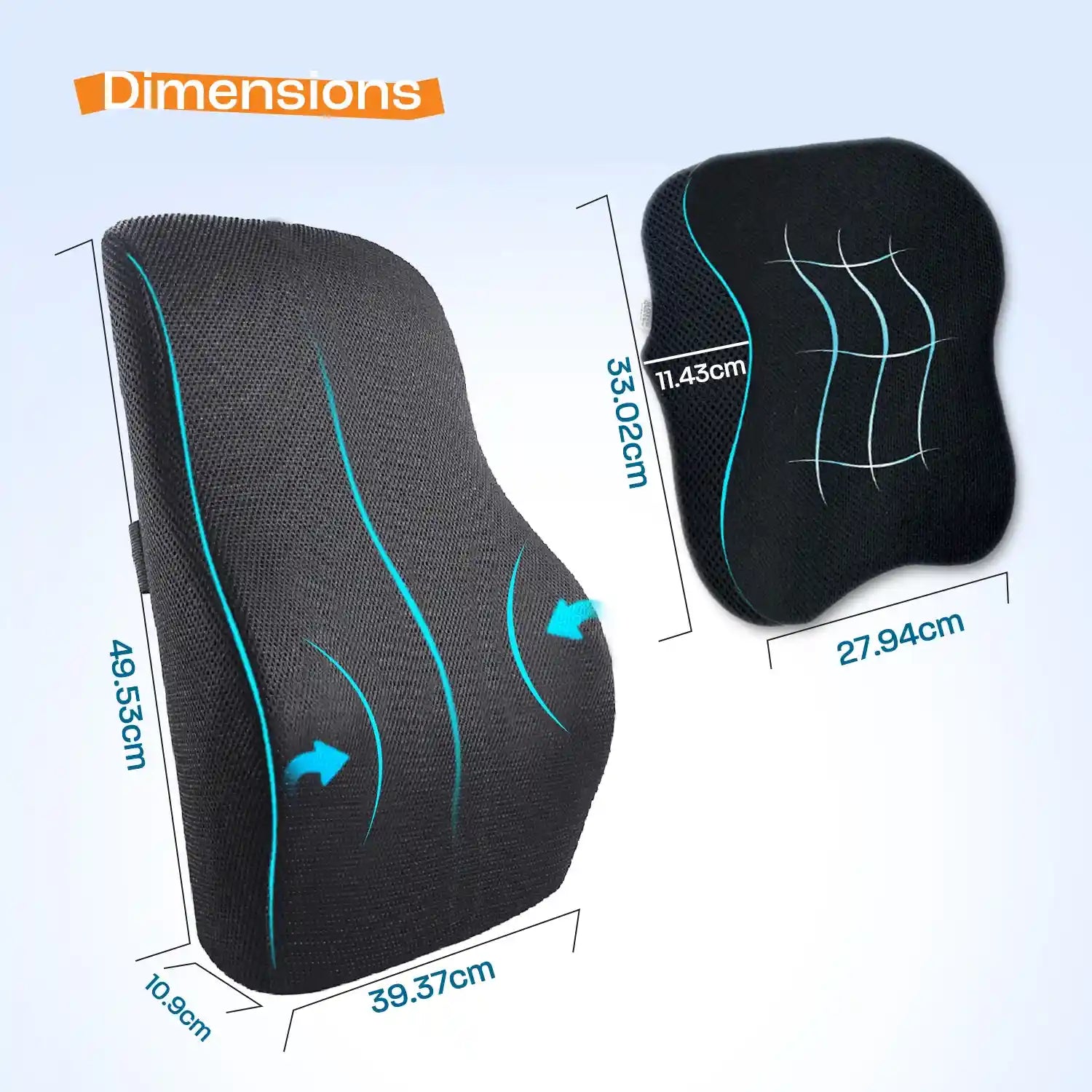 Lumbar Support Backrest Cushion & Car Neck Rest (Combo)