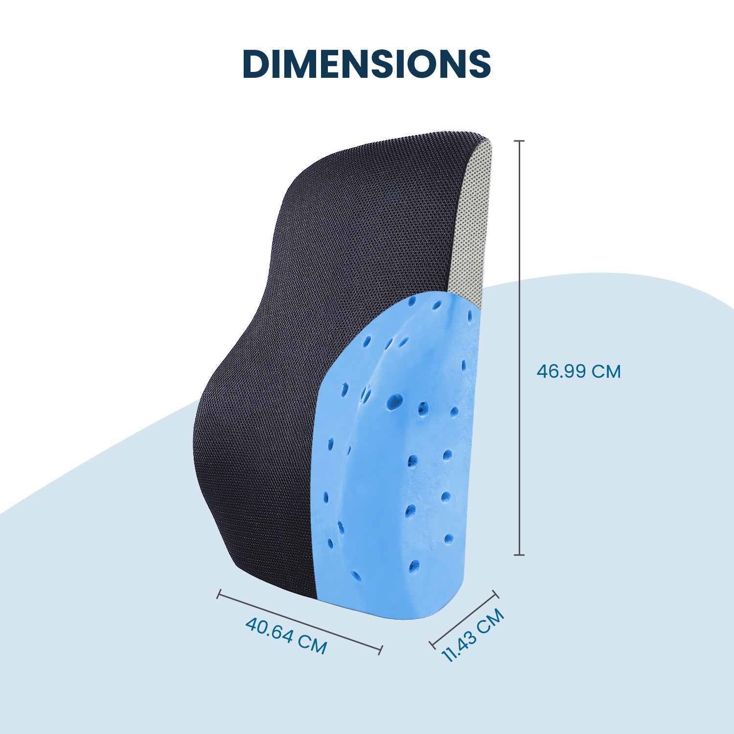 Lumbar Support Pillow With Ventilated Cooling Gel-Back Cushion