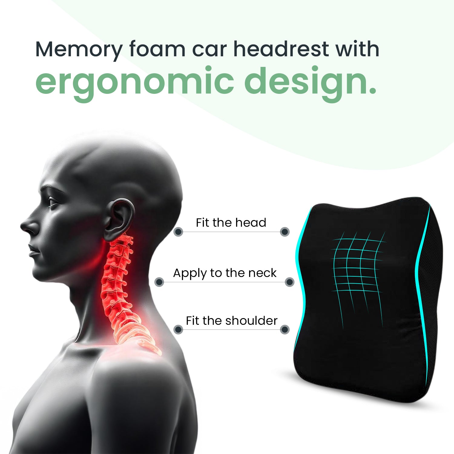 Car Neck Rest Pillow with Memory Foam