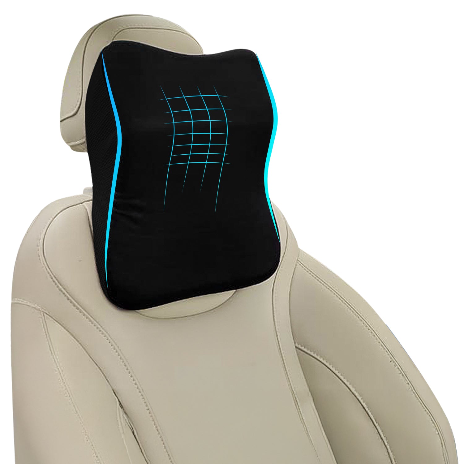 Memory Foam Car Neck Pillow for Driving Posture Correction, Cervical Support & Pain Relief