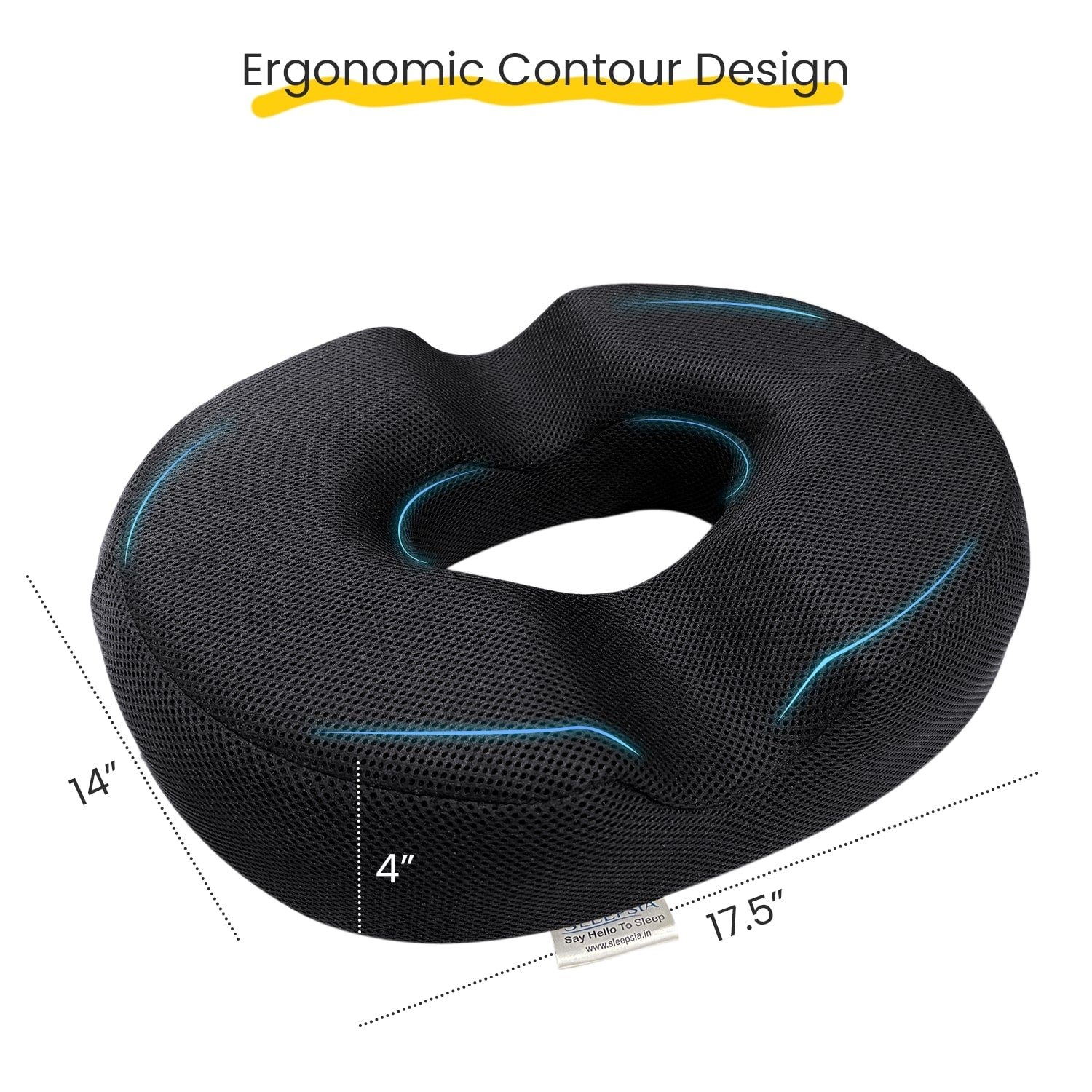 Orthopedic Donut Cushion for Hemorrhoids, Tailbone Pain Relief & Post-Surgery Sitting Comfort