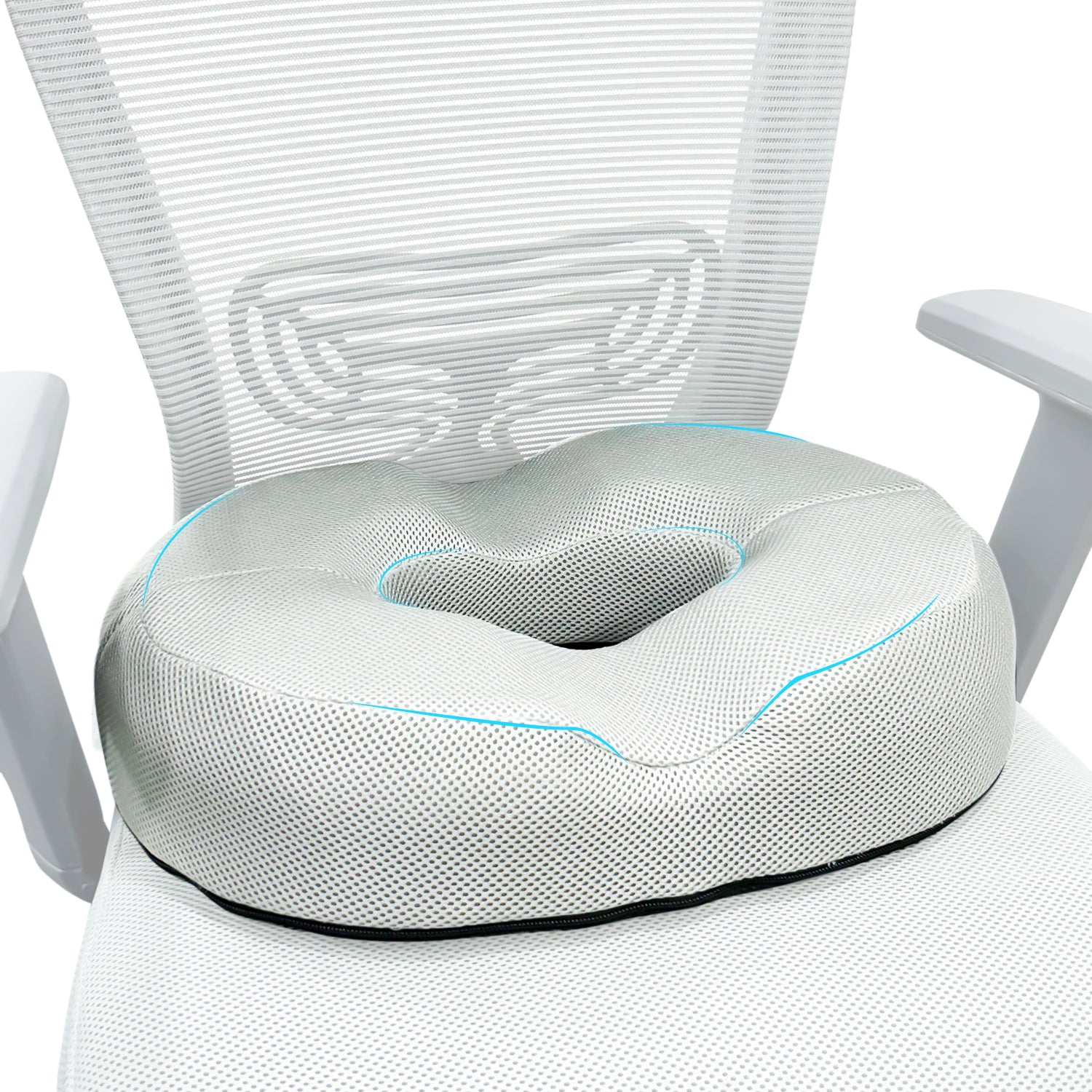 Orthopedic Gel Memory Foam Donut Seat Cushion for Tailbone, Sciatica & Back Pain Relief