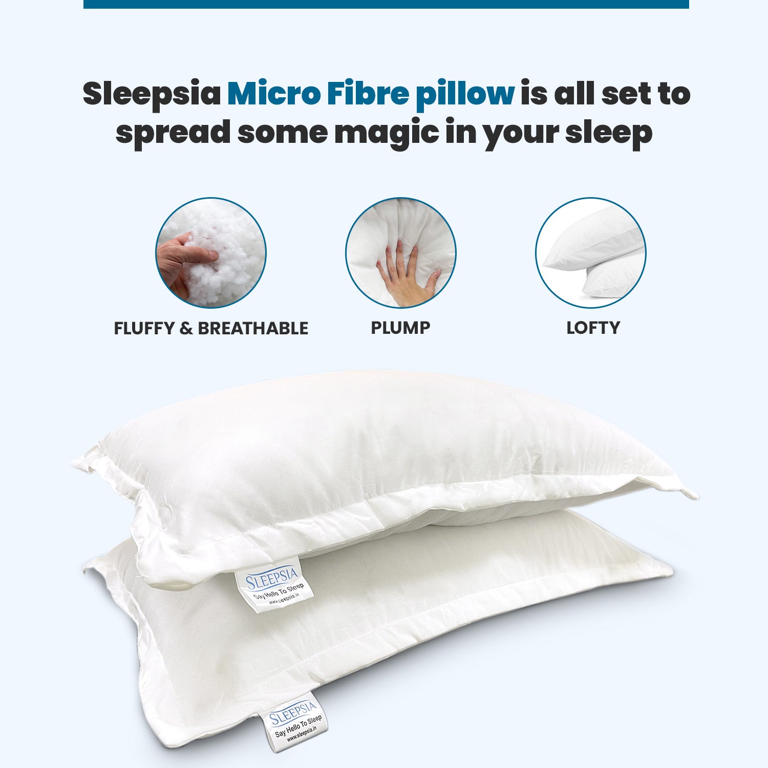 Super-Soft & Fluffy Microfiber Sleeping Pillow (Hotel Pillow)