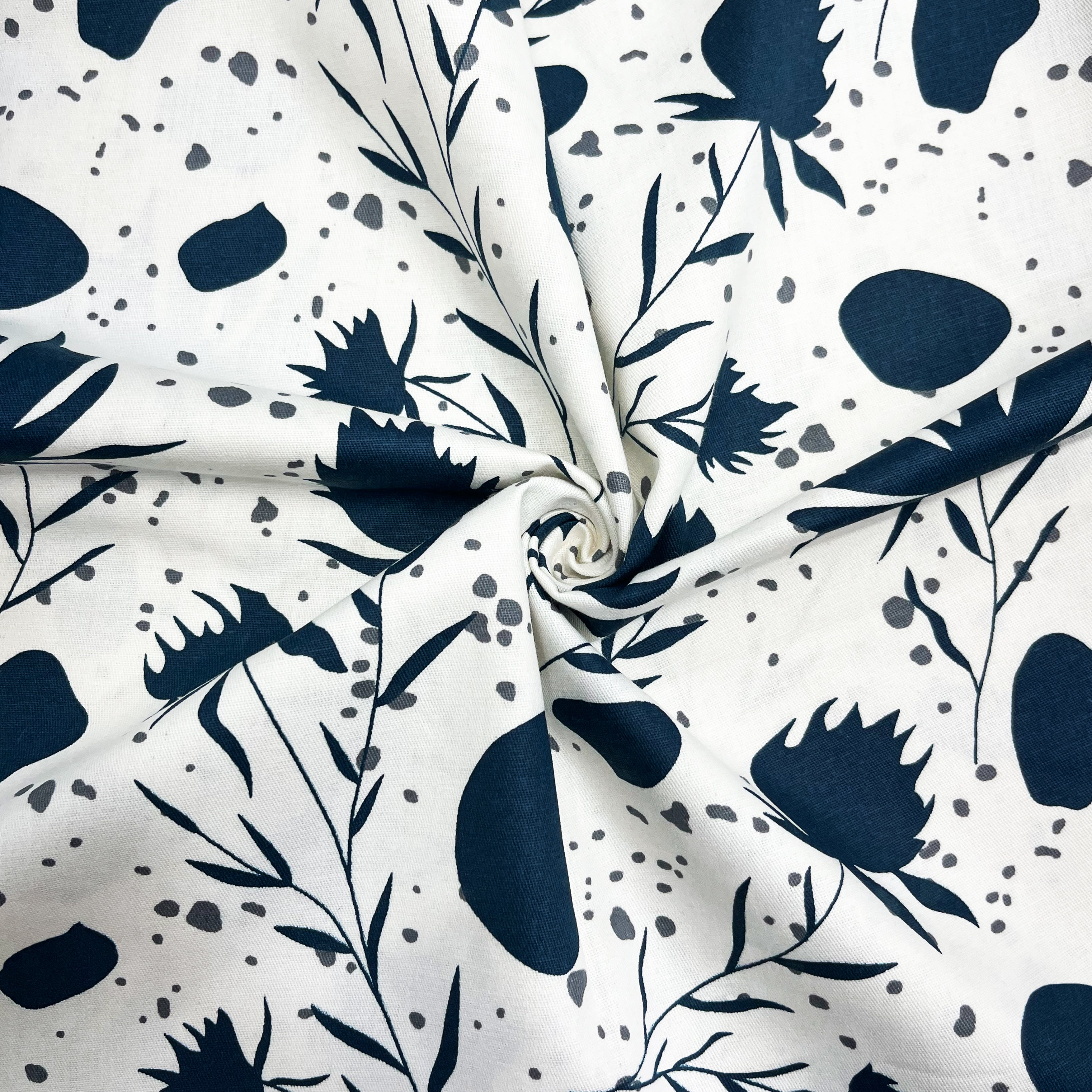 Midnight Blooms, 100% Cotton Double Bedsheet, 180 TC