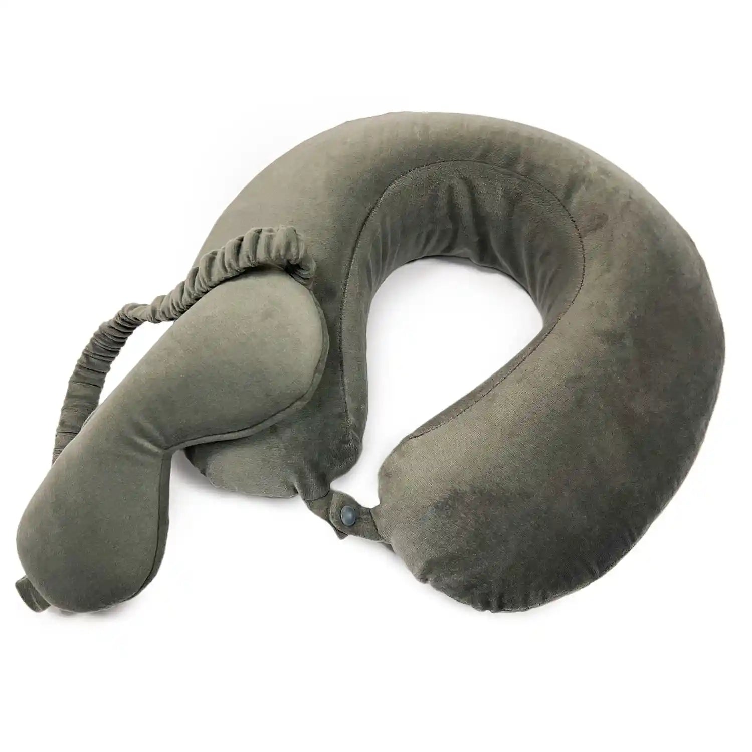 Travel Pillow & Eye Mask Combo for Flight Sleep Support, Neck Comfort & Light Blocking