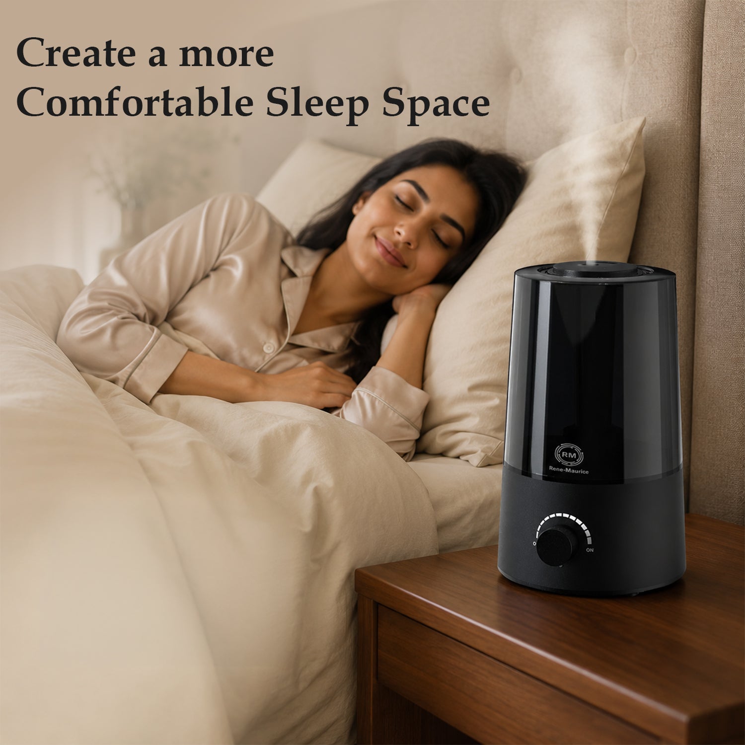 Rene-Maurice Ultrasonic Humidifier for Room | Silent Air Humidifier