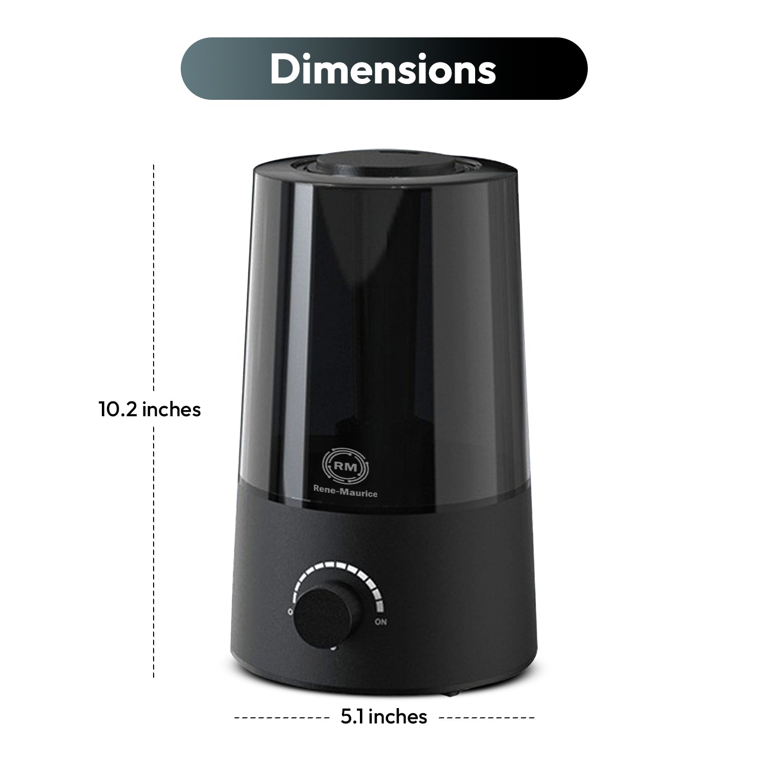 Rene-Maurice Ultrasonic Humidifier for Room | Silent Air Humidifier