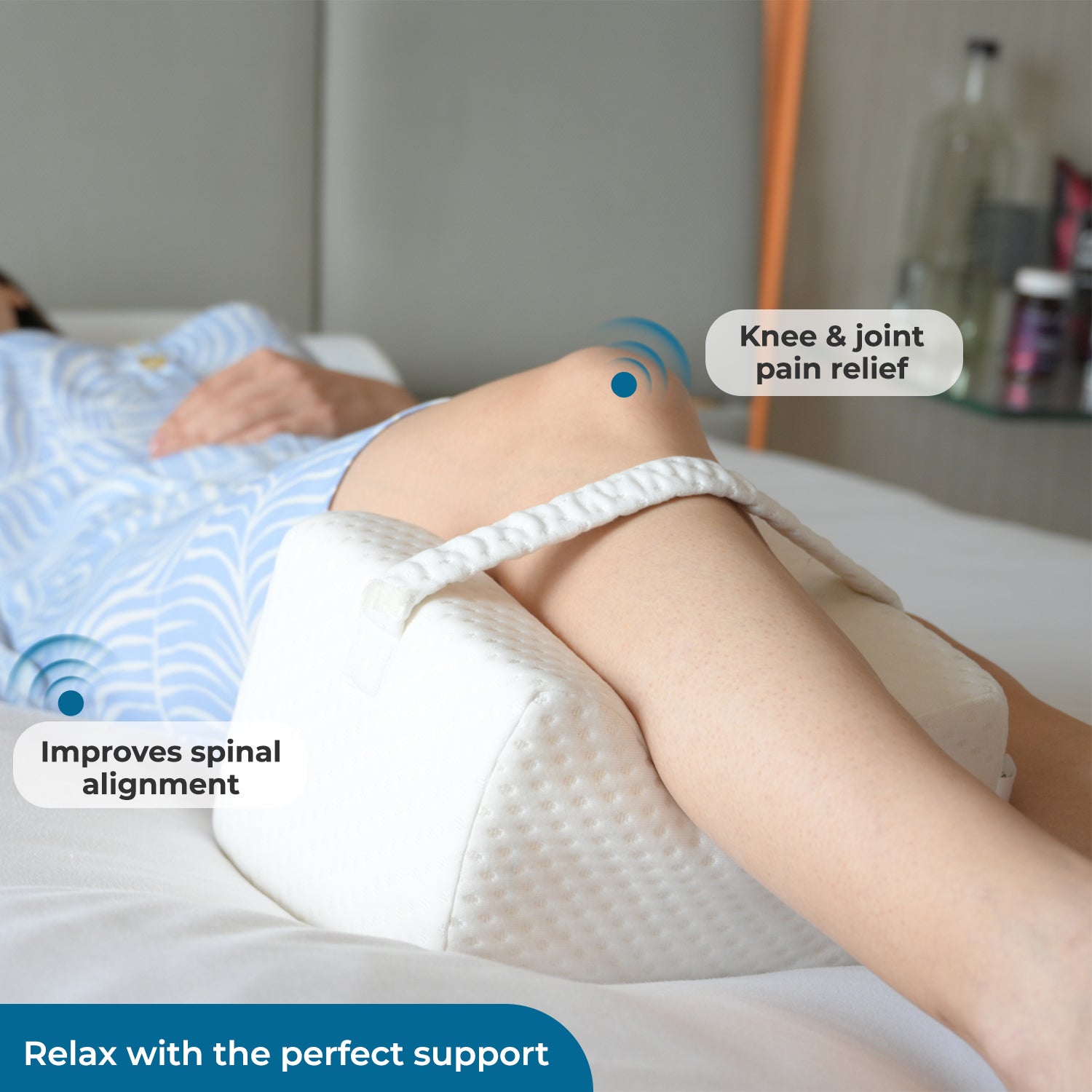 Orthopedic Memory Foam Knee & Leg Support Pillow for Side Sleepers