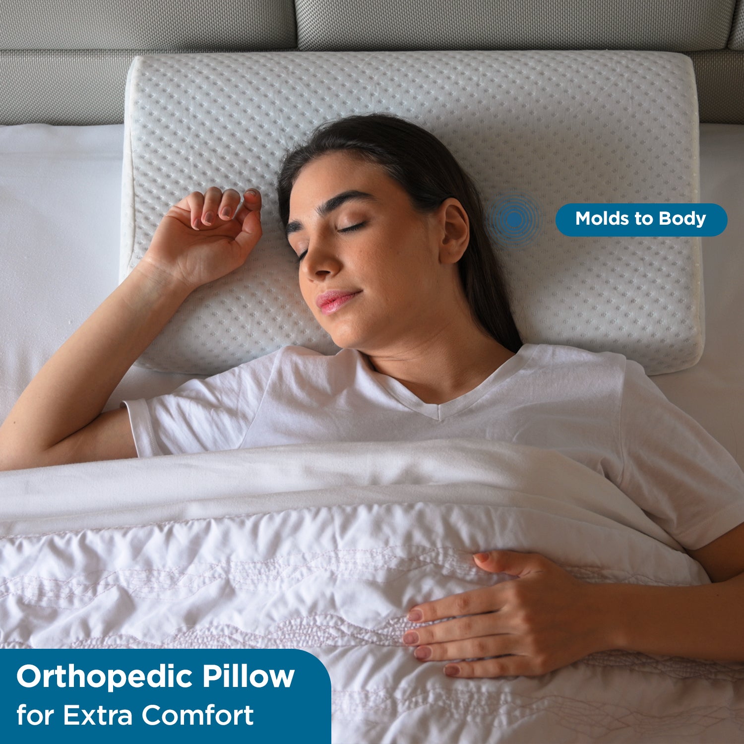 Orthopedic Gel Infused Memory Foam Cervical Contour Pillow