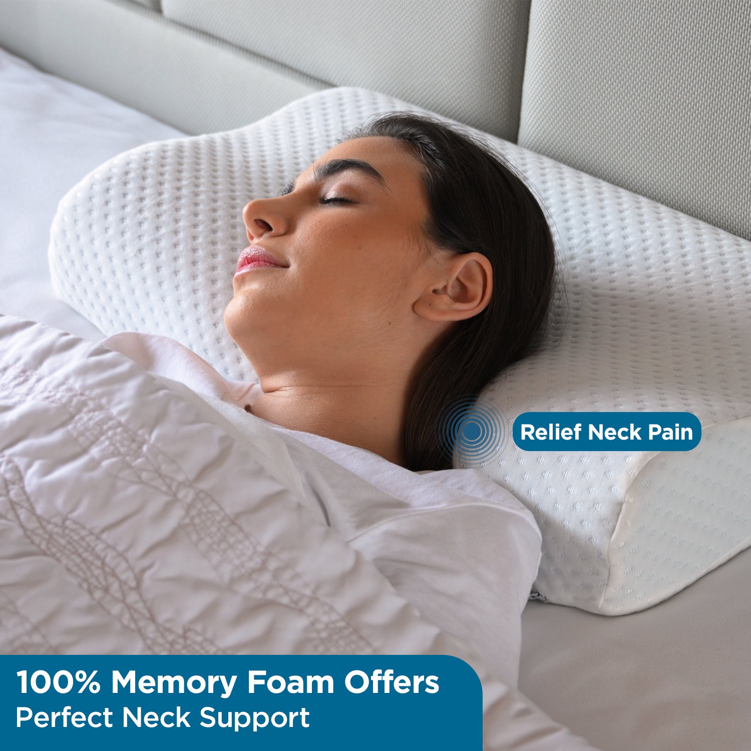 Orthopedic Gel Infused Ventilated Memory Foam Cervical Contour Pillow