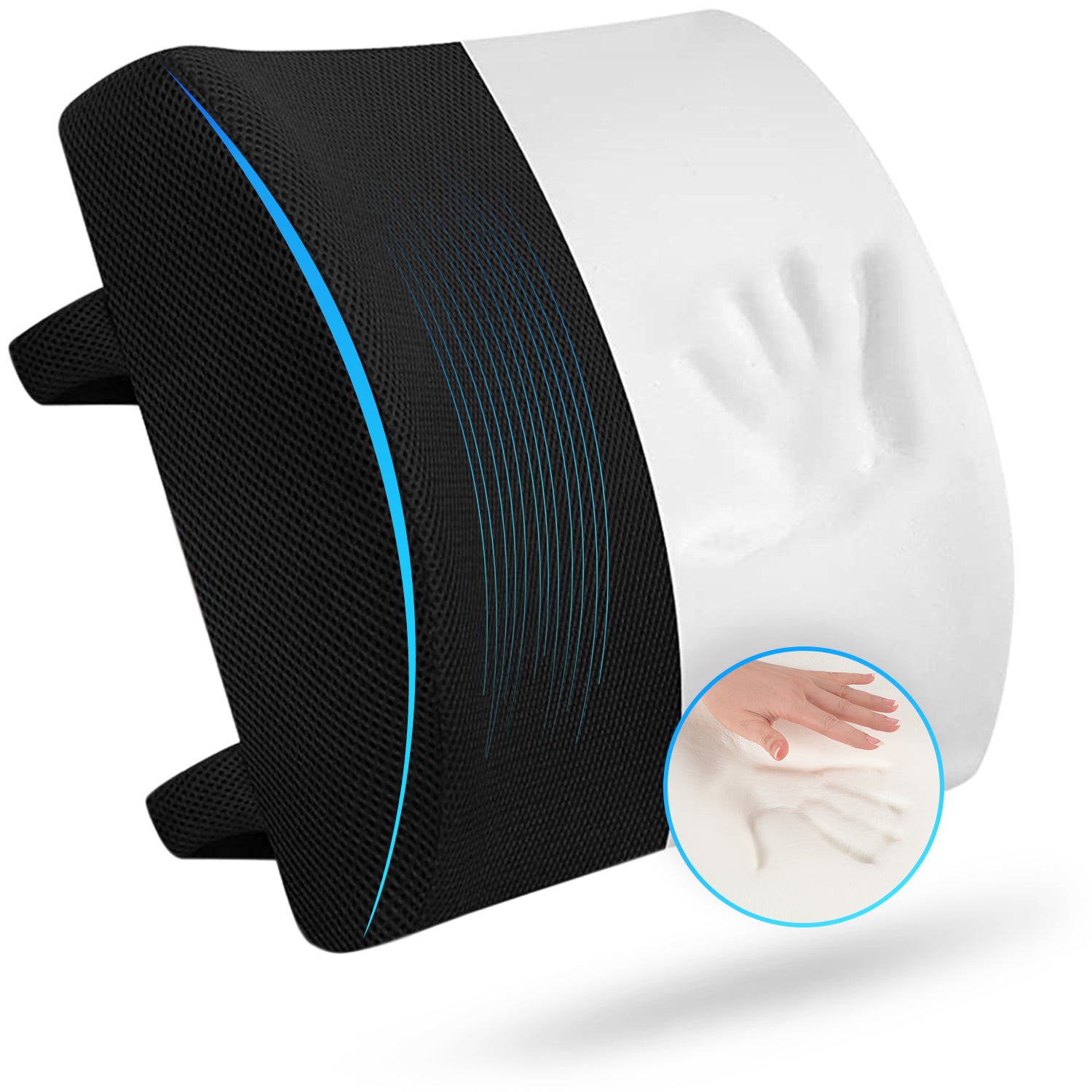 Orthopedic Memory Foam Half-Lumbar Support Backrest Cushion