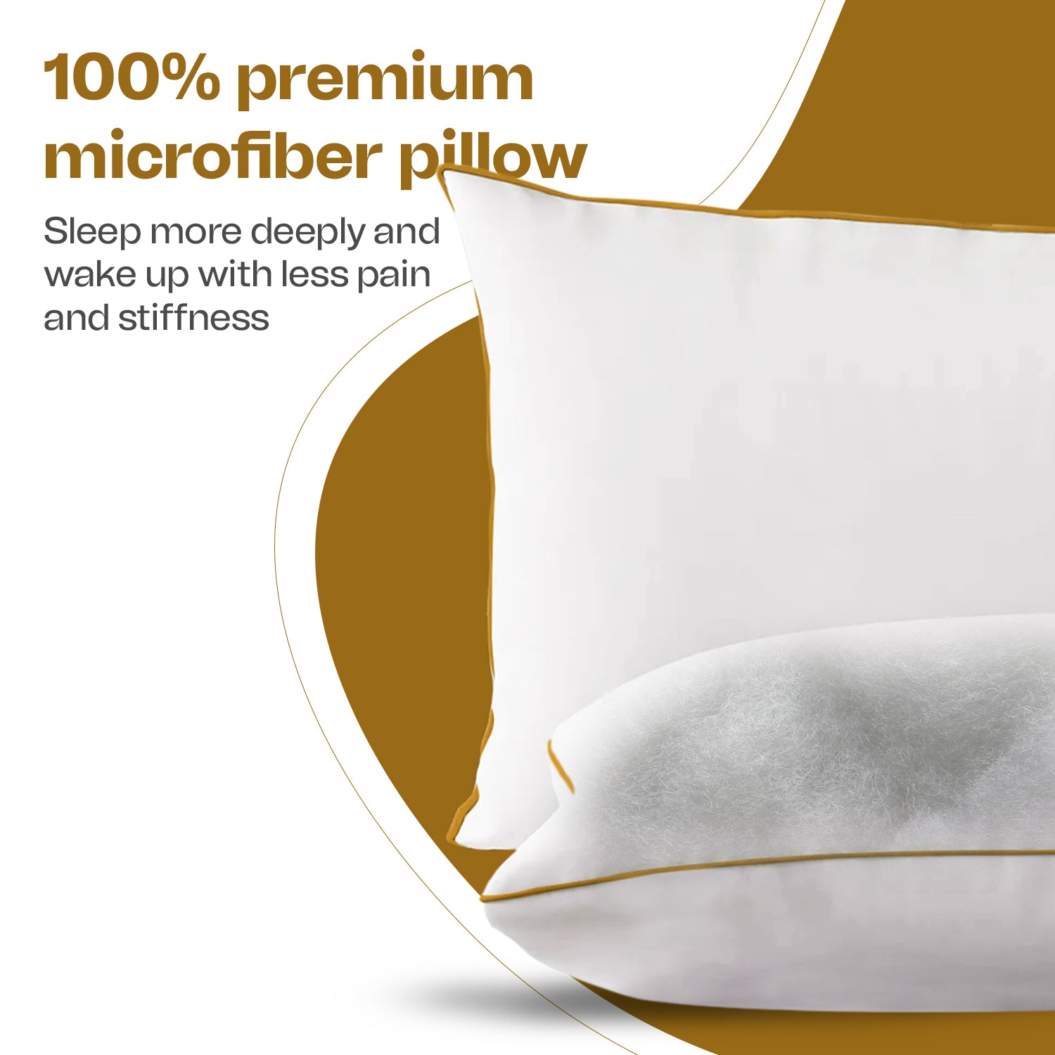 Super-Soft & Fluffy Microfiber Sleeping Pillow with Piping (Hotel Pillow)