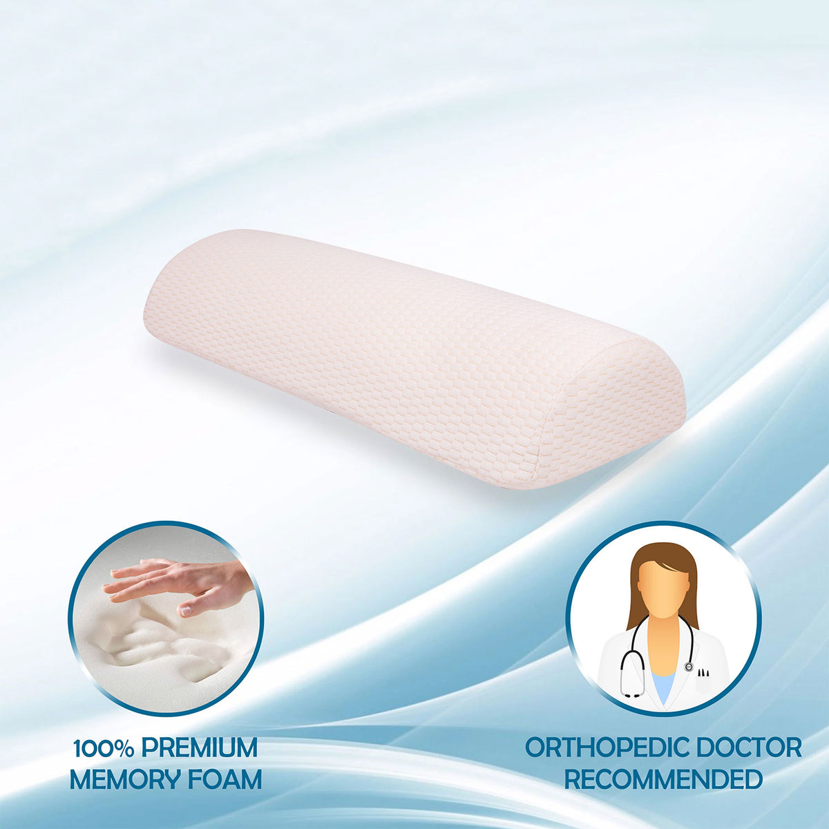 Half Moon Memory Foam Pillow for Back Pain Relief, Shoulder & Neck Pain Sleepsia India Pvt Ltd