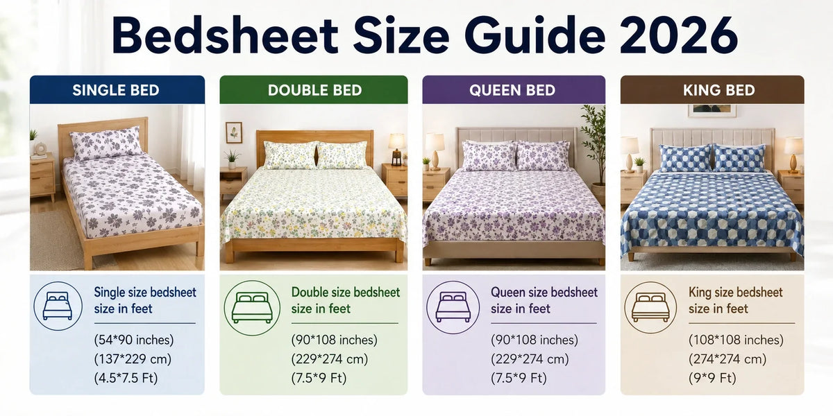 Bed Sheet Sizes in India
