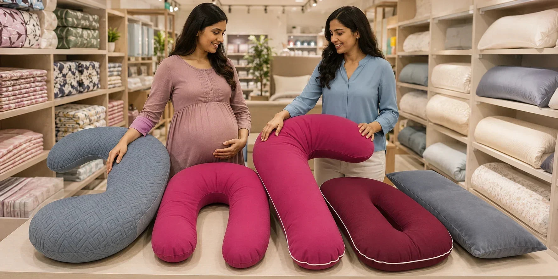 C-shape U-shape and J-shape pregnancy pillows
