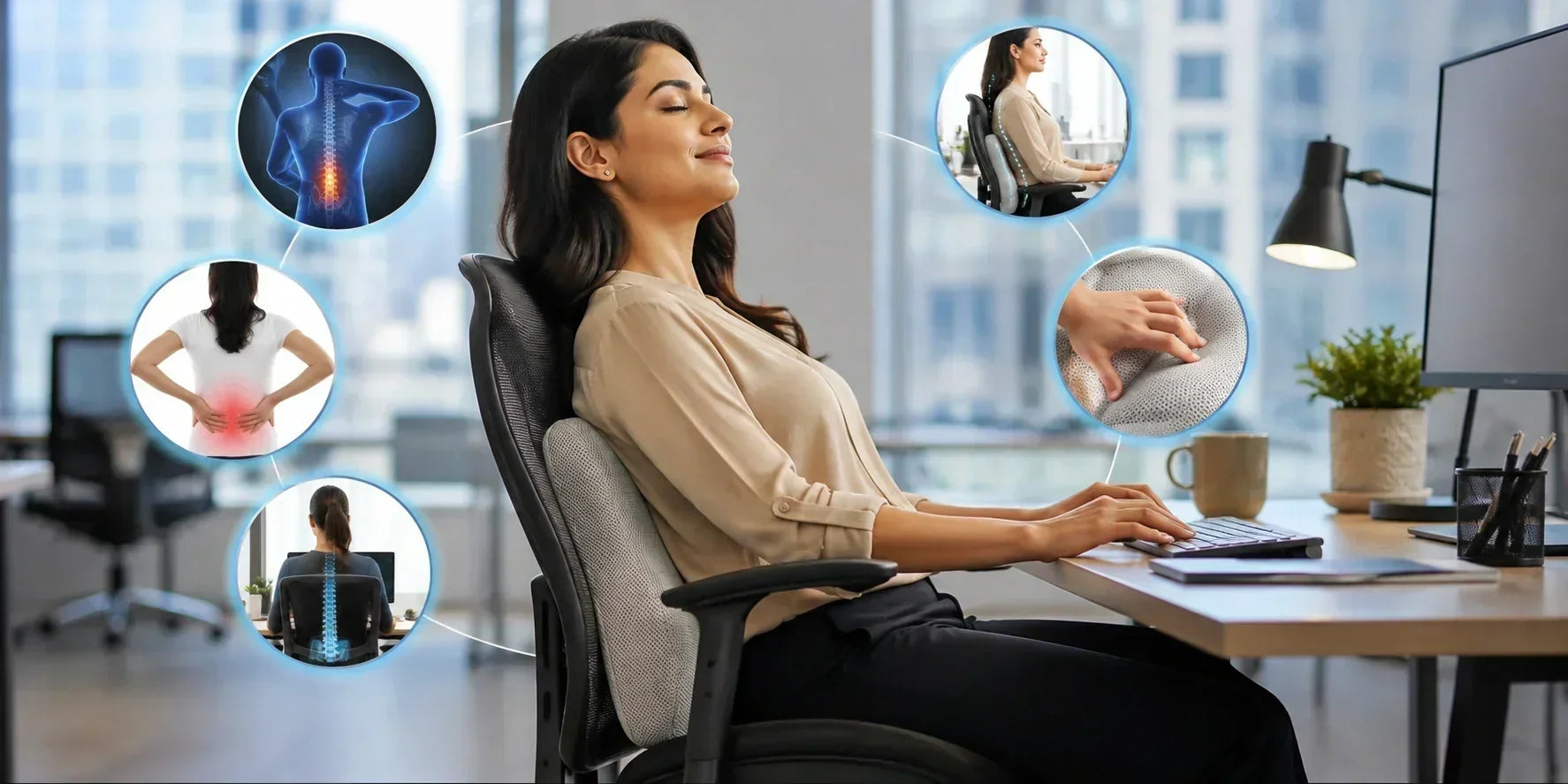 Lumbar support for office chair