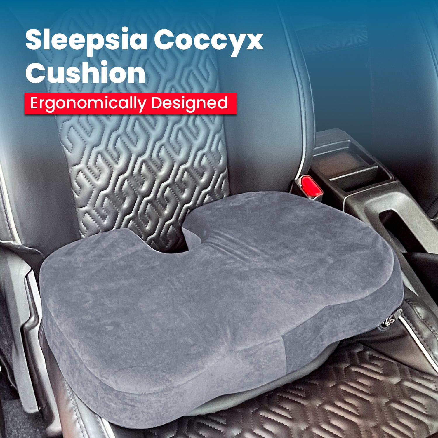 Orthopedic Memory Foam U-Shaped Coccyx Seat Cushion with Ventilated Cooling Gel for Tailbone, Sciatica & Back Pain Relief