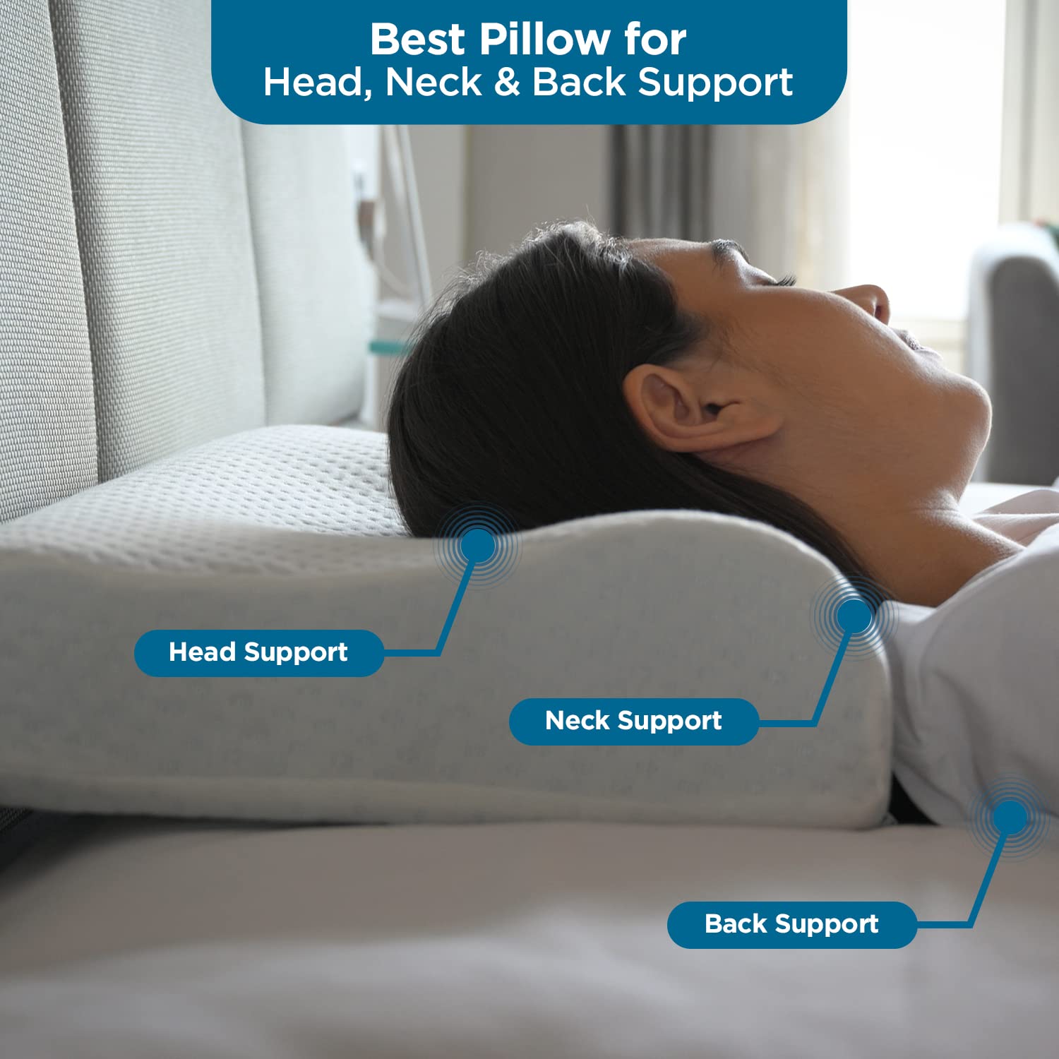 Orthopedic Memory Foam Cervical Contour Pillow