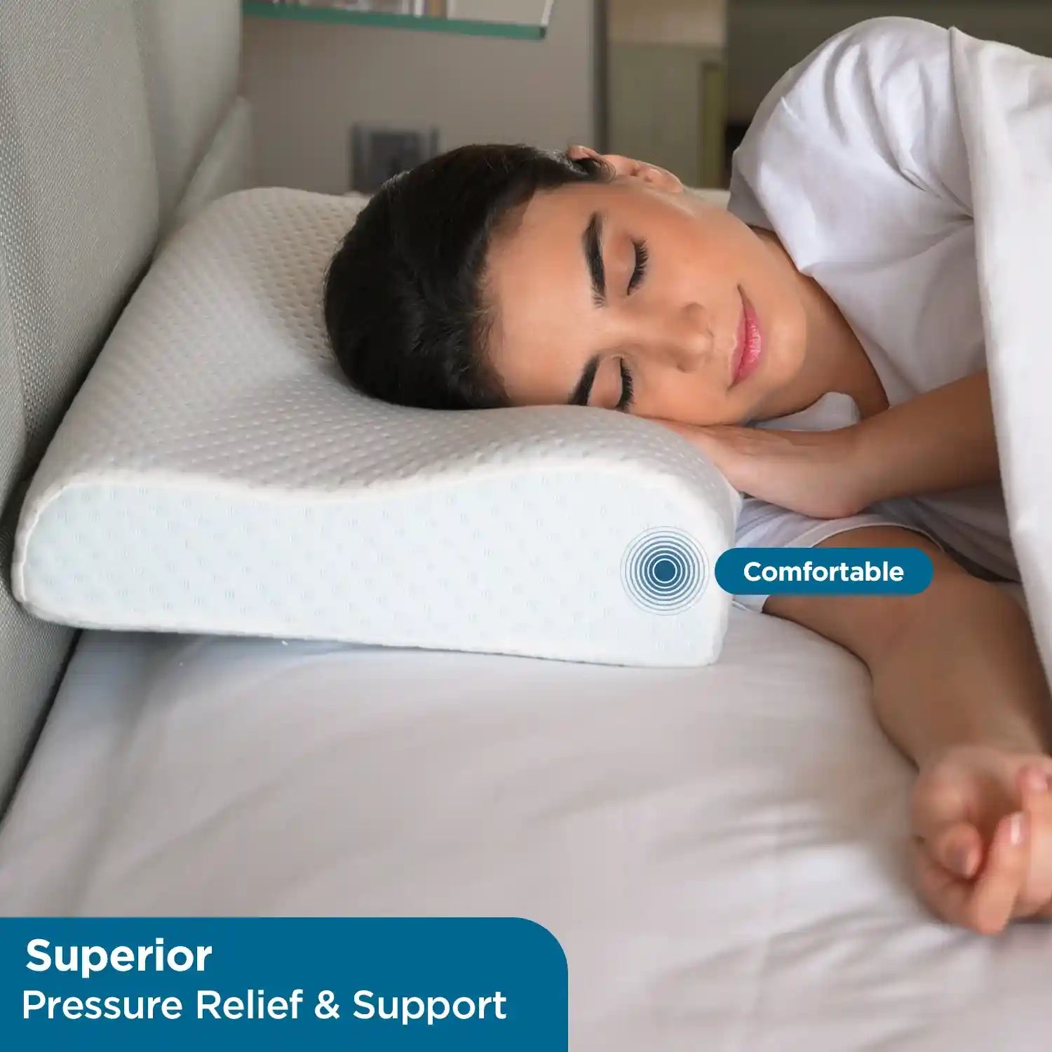 Gel Infused Thick Memory Foam Pillow for Neck Pain Premium