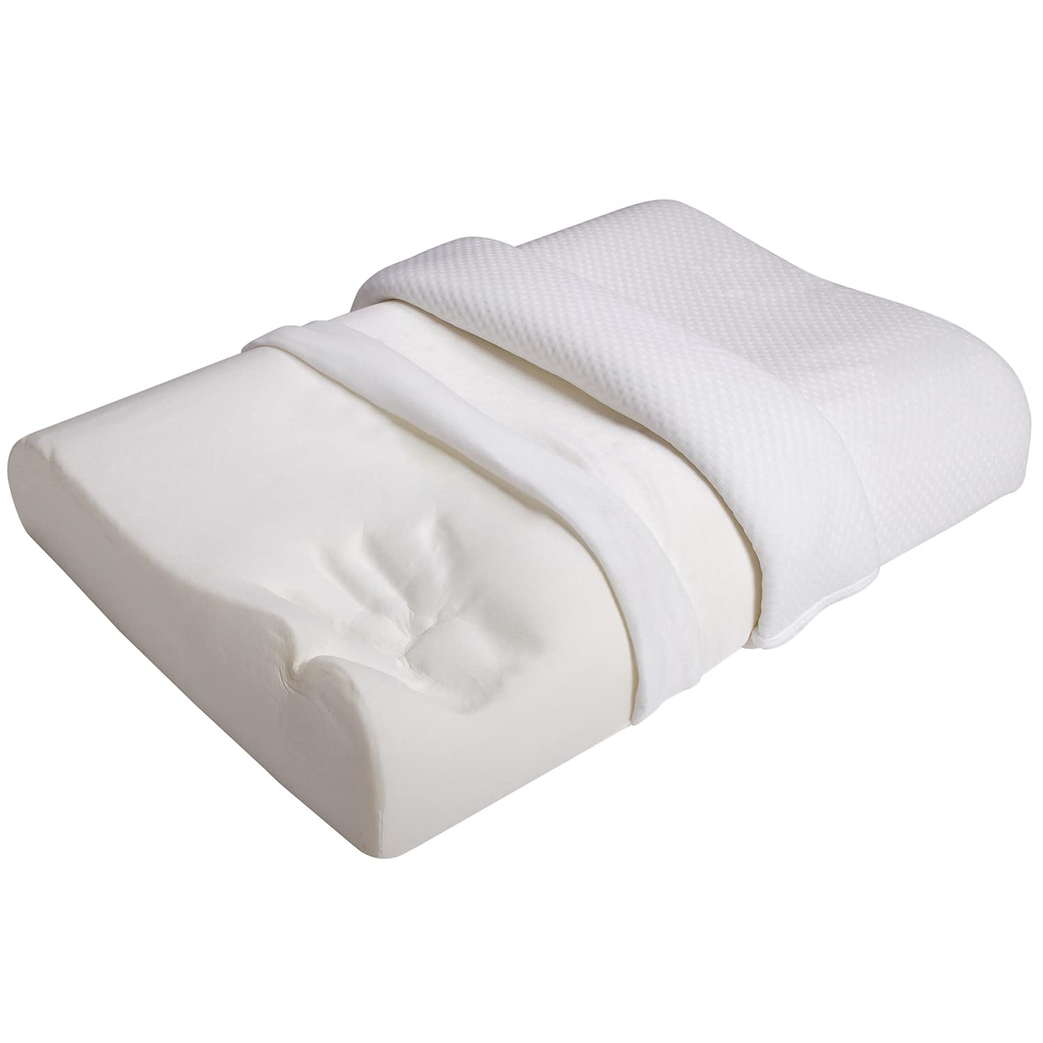 Contoured Orthopedic Memory Foam Pillow with Cooling Gel