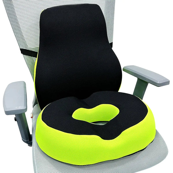 Lumbar Support & Donut Cushion Combo for Office Sitting, Posture Correction & Pain Relief