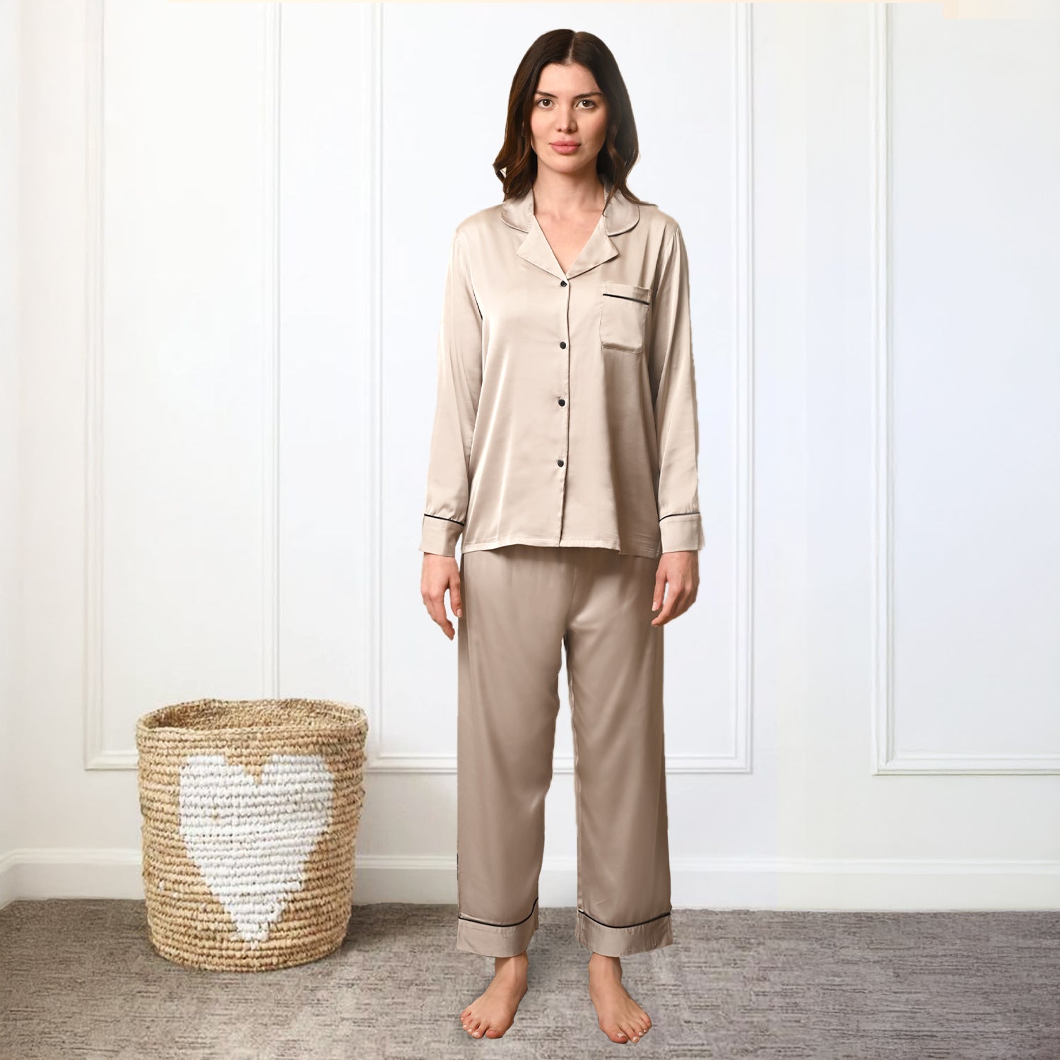 Sand Beige Satin