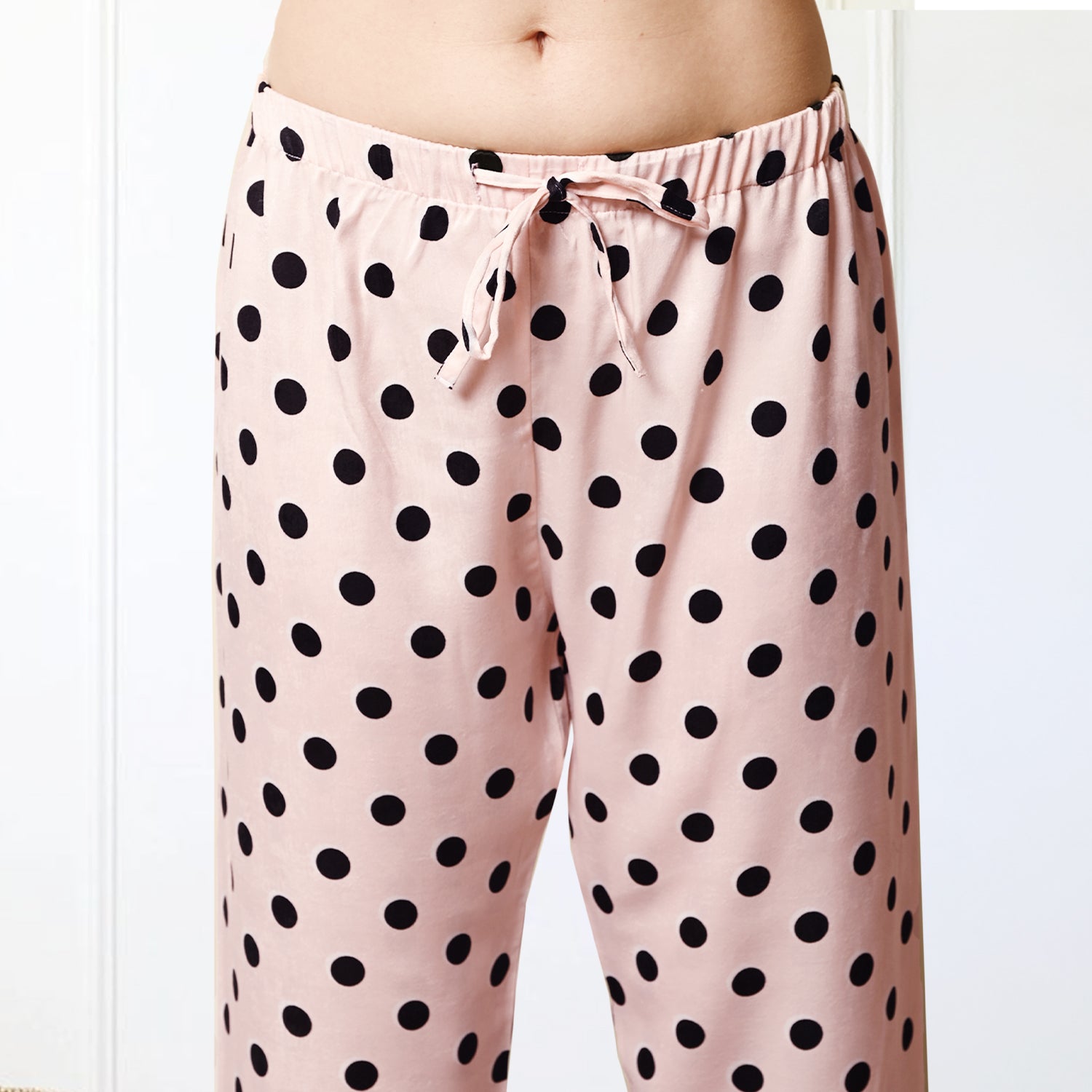 Blush Pink Polka Dot Satin