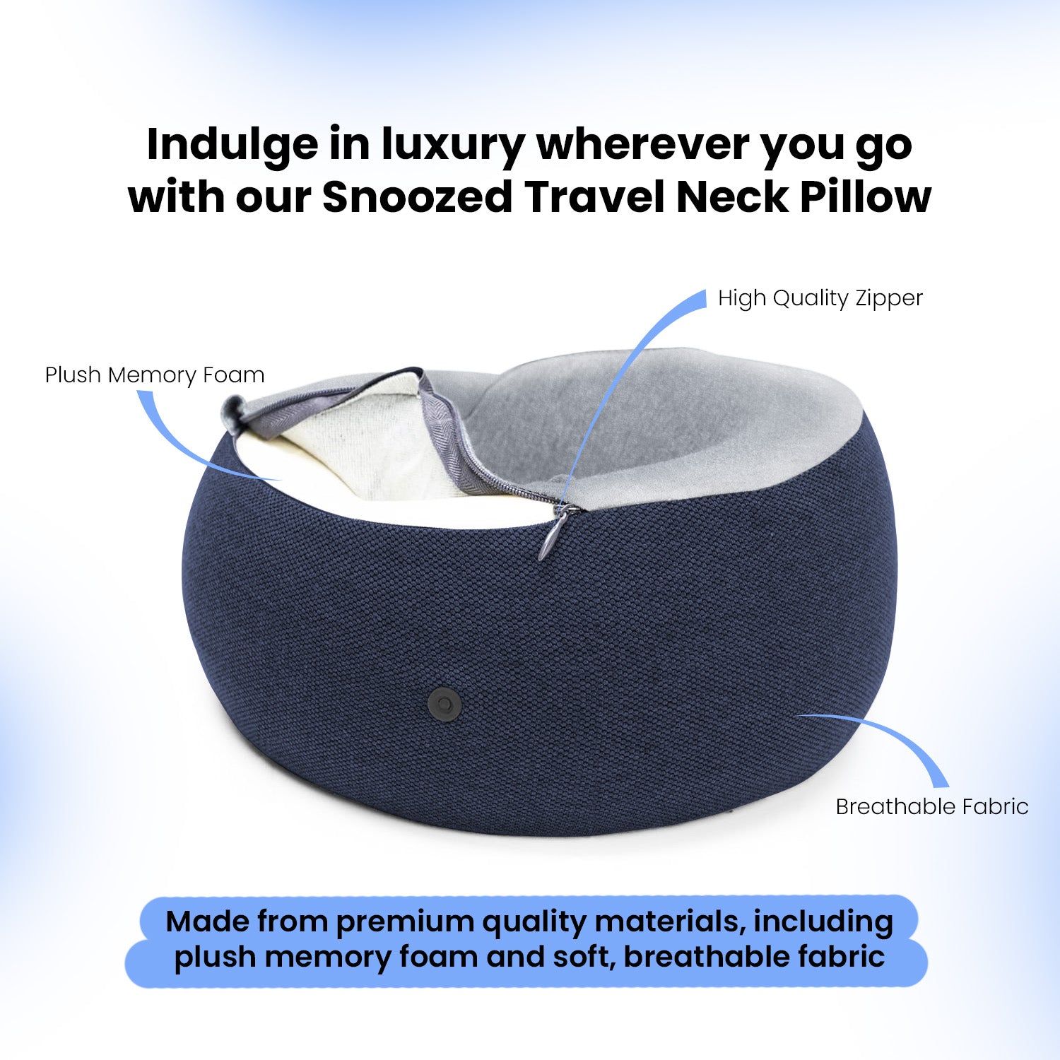 Orthopedic Memory Foam Snoozed Travel Pillow