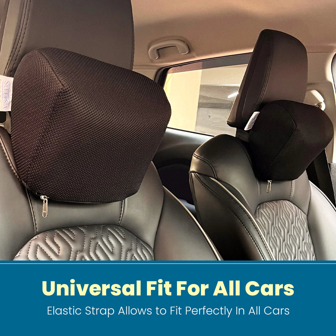 Car Headrest Neck Pillow for Cervical Alignment, Driving Comfort & Long Travel Support