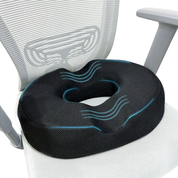 Orthopedic Donut Cushion for Hemorrhoids, Tailbone Pain Relief & Post-Surgery Sitting Comfort