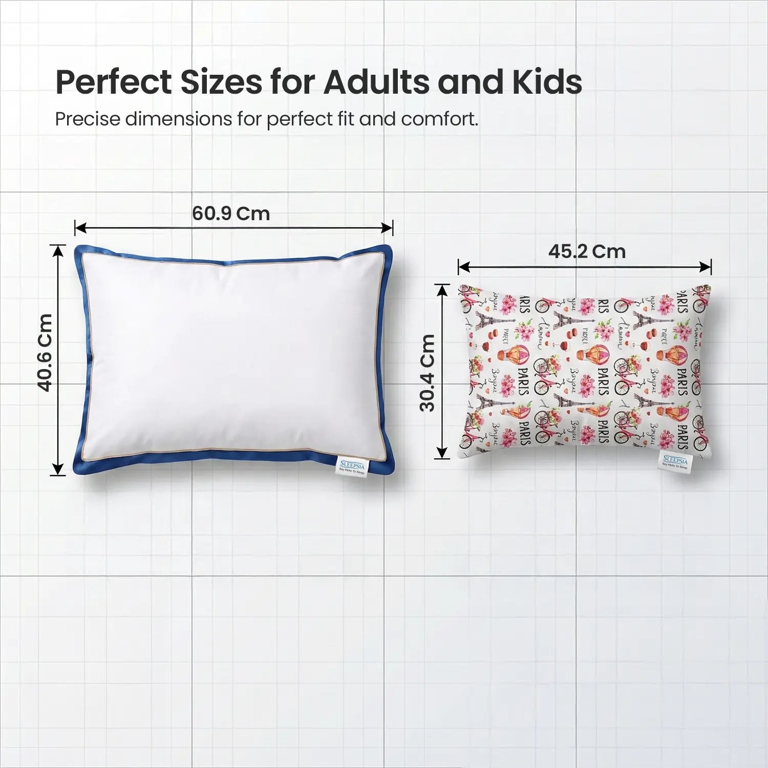Family Pillow Set – Father, Mother & Kid Pillow (2 Microfiber + 1 Baby Pillow)