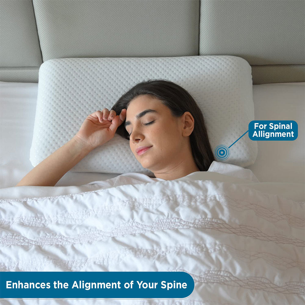Memory Foam Pillow for Sleeping, Rectangular Orthopedic Bed Pillow for Neck & Shoulder Pain Relief