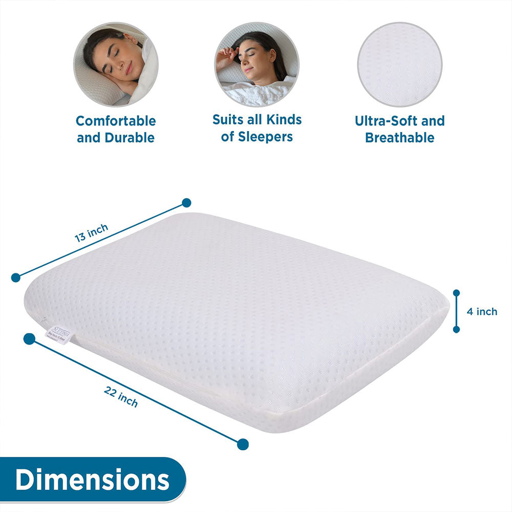 Memory Foam Pillow for Sleeping, Rectangular Orthopedic Bed Pillow for Neck & Shoulder Pain Relief