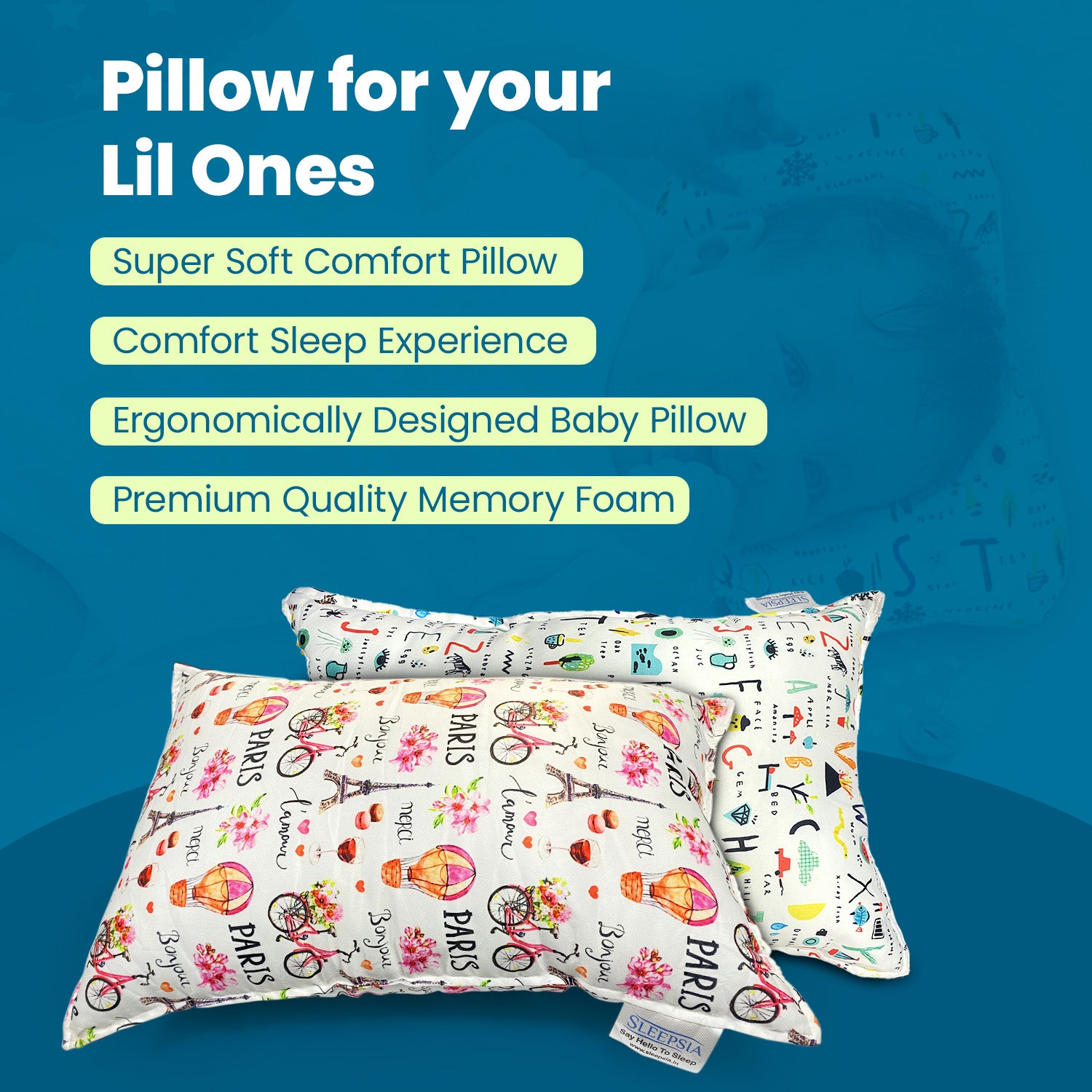 Sleepsia Microfiber Baby Pillow (Combo)