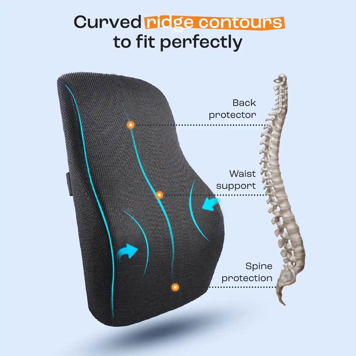 Lumbar Support Backrest Cushion & Car Neck Rest (Combo)