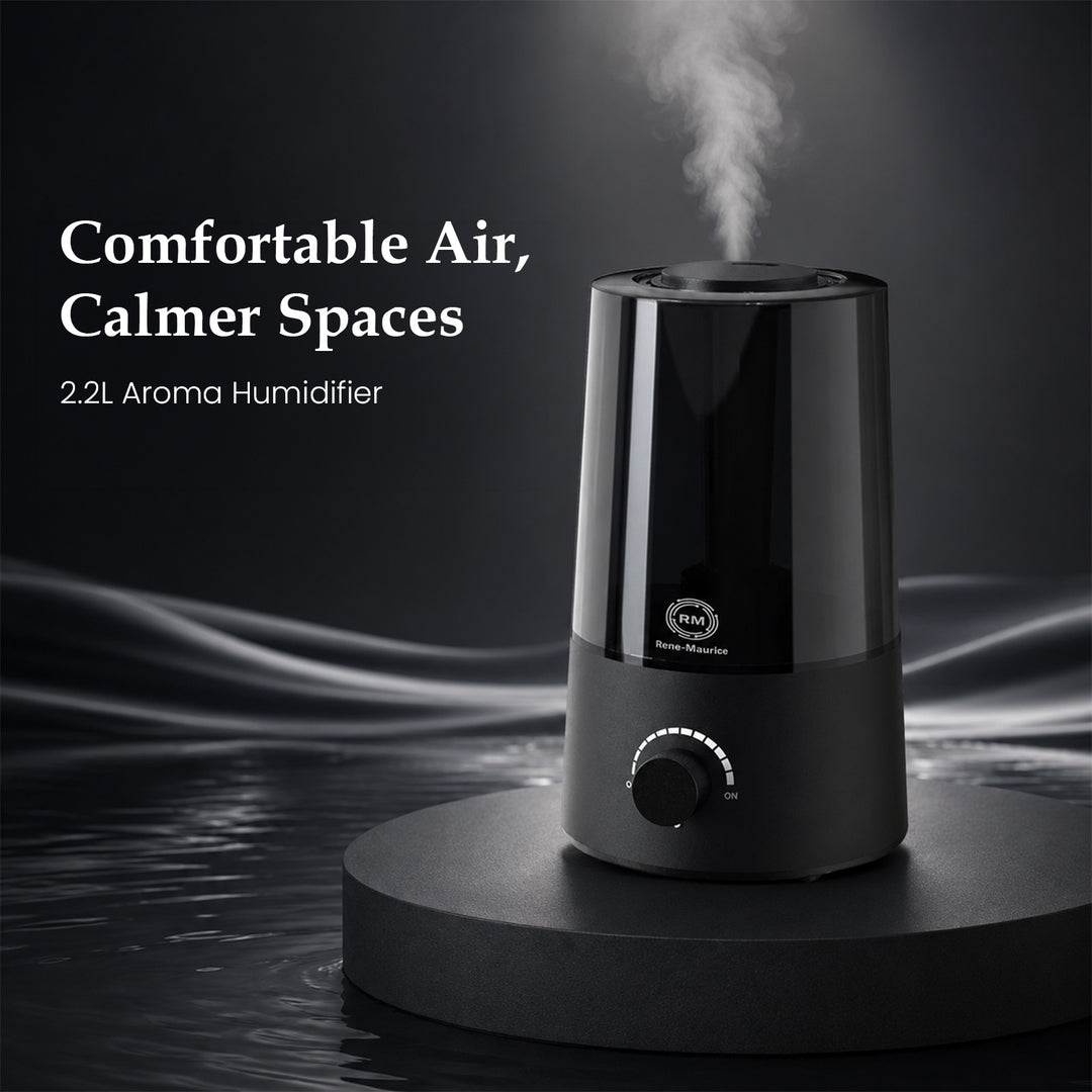 Rene-Maurice Ultrasonic Humidifier for Room | Silent Air Humidifier