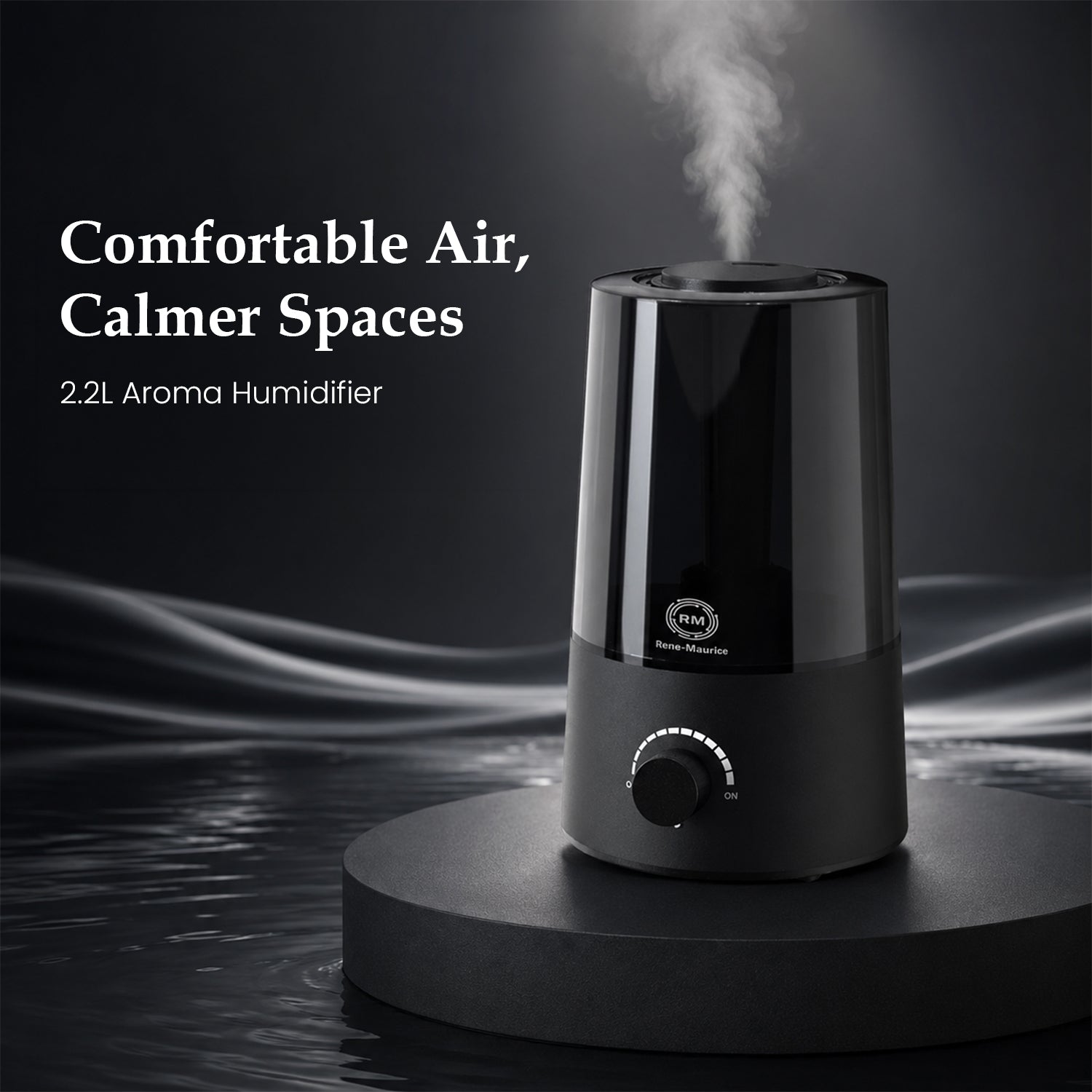 Rene-Maurice Ultrasonic Humidifier for Room | Silent Air Humidifier