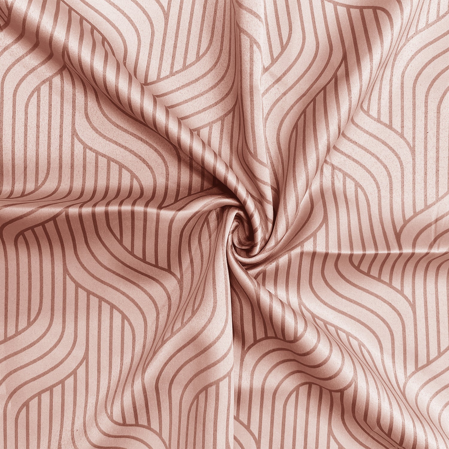 Champagne Waves, 100% Satin Double Bedsheet, 300 TC with 2 Pillow Cover | Queen Size Bedsheets