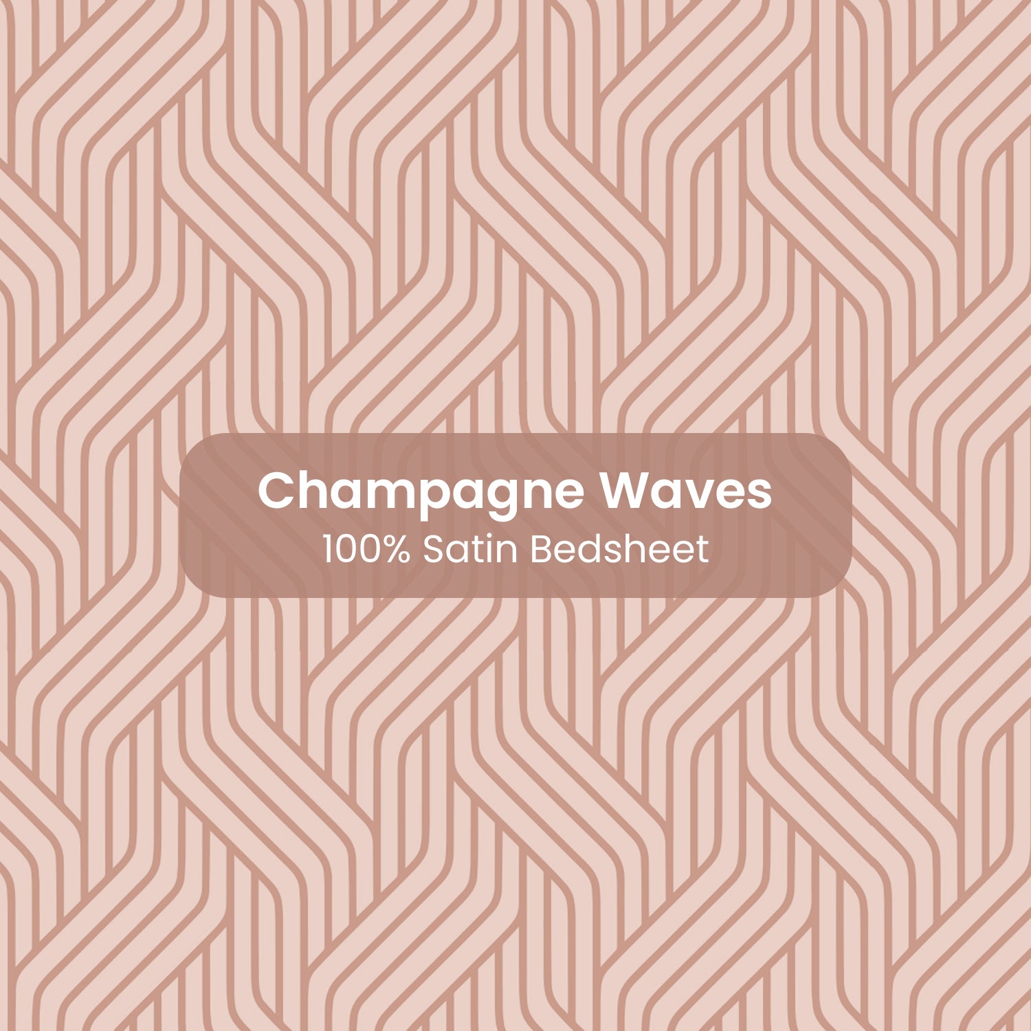Champagne Waves, 100% Satin Double Bedsheet, 300 TC with 2 Pillow Cover | Queen Size Bedsheets