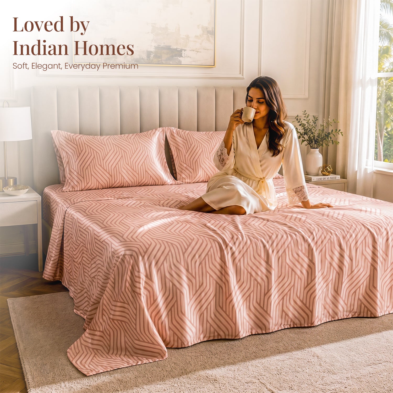 Champagne Waves Satin Bedsheet