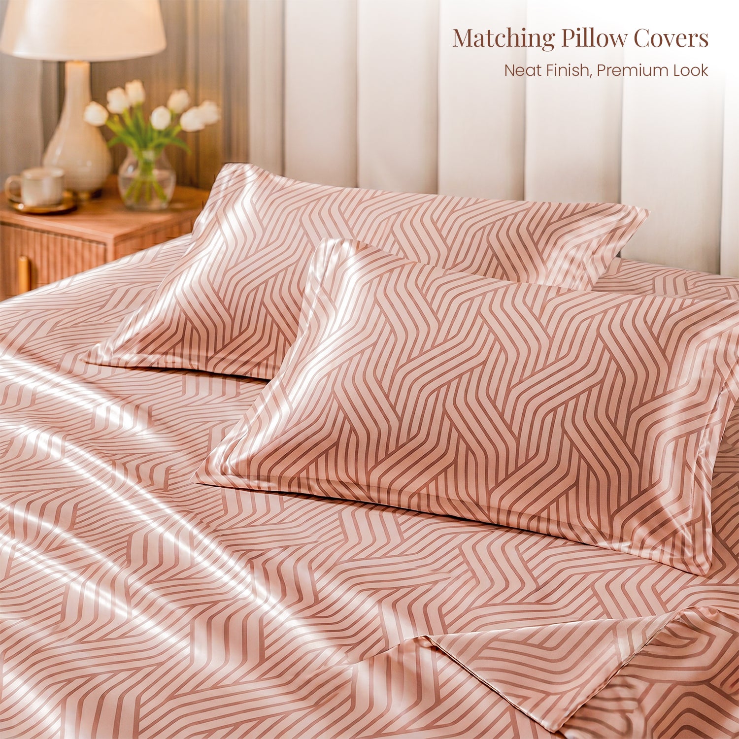 Champagne Waves Satin Bedsheet