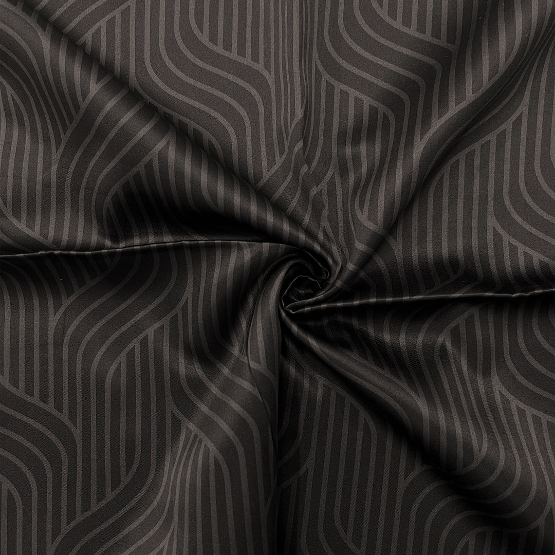 Cocoa Waves, 100% Satin Double Bedsheet, 300 TC with 2 Pillow Cover | Queen Size Bedsheets