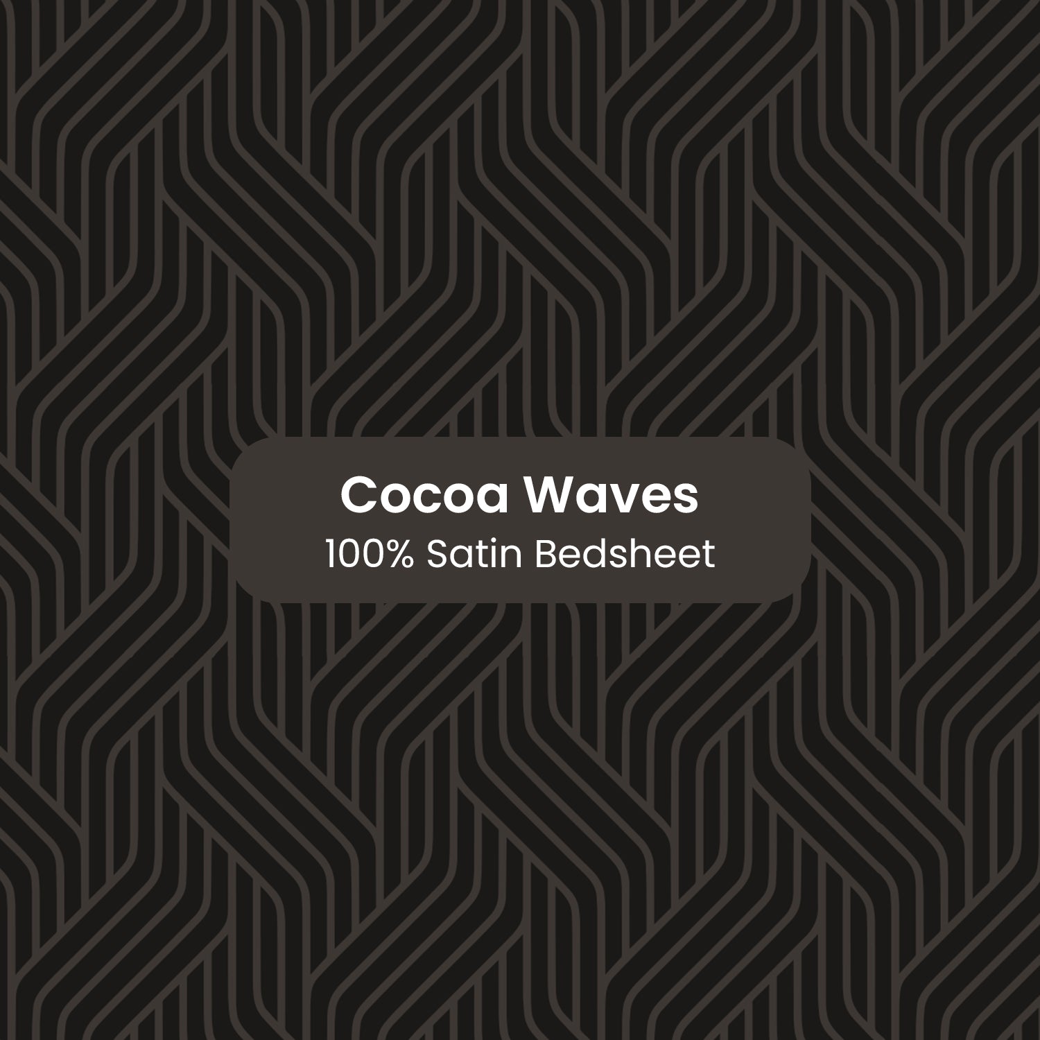 Cocoa Waves, 100% Satin Double Bedsheet, 300 TC with 2 Pillow Cover | Queen Size Bedsheets