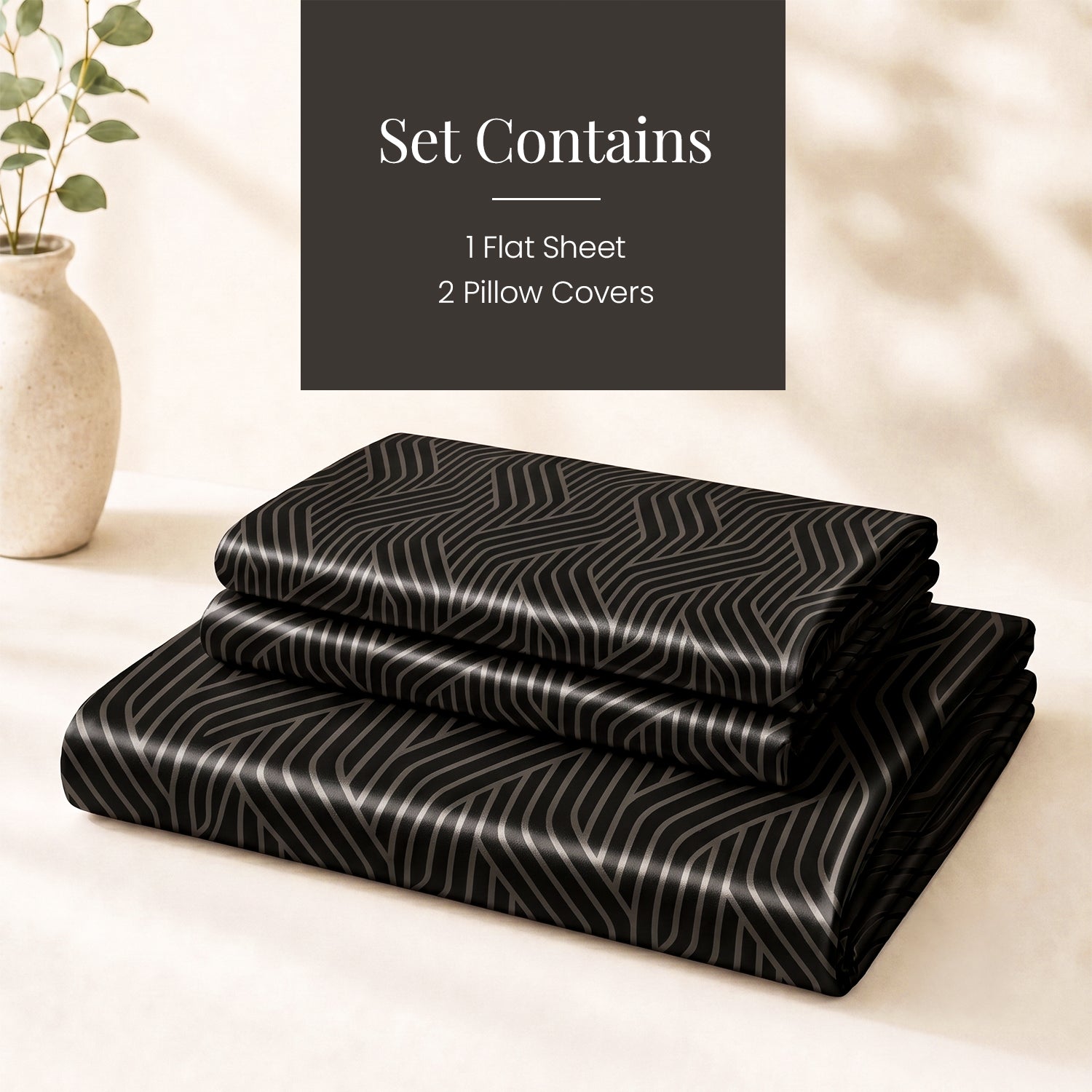 Cocoa Waves Satin Bedsheet