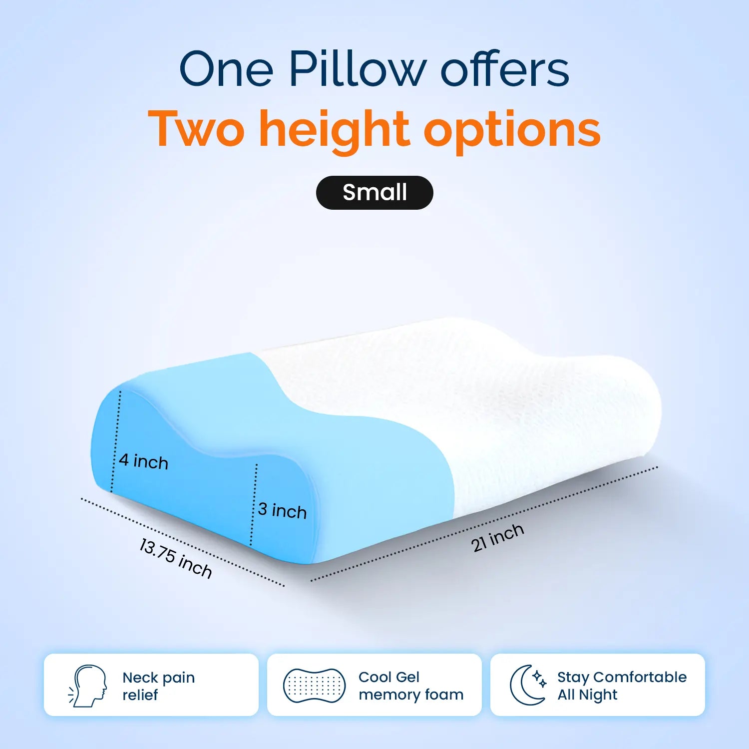 Contour Orthopedic Pillow with Memory Foam for Neck & Shoulder Pain